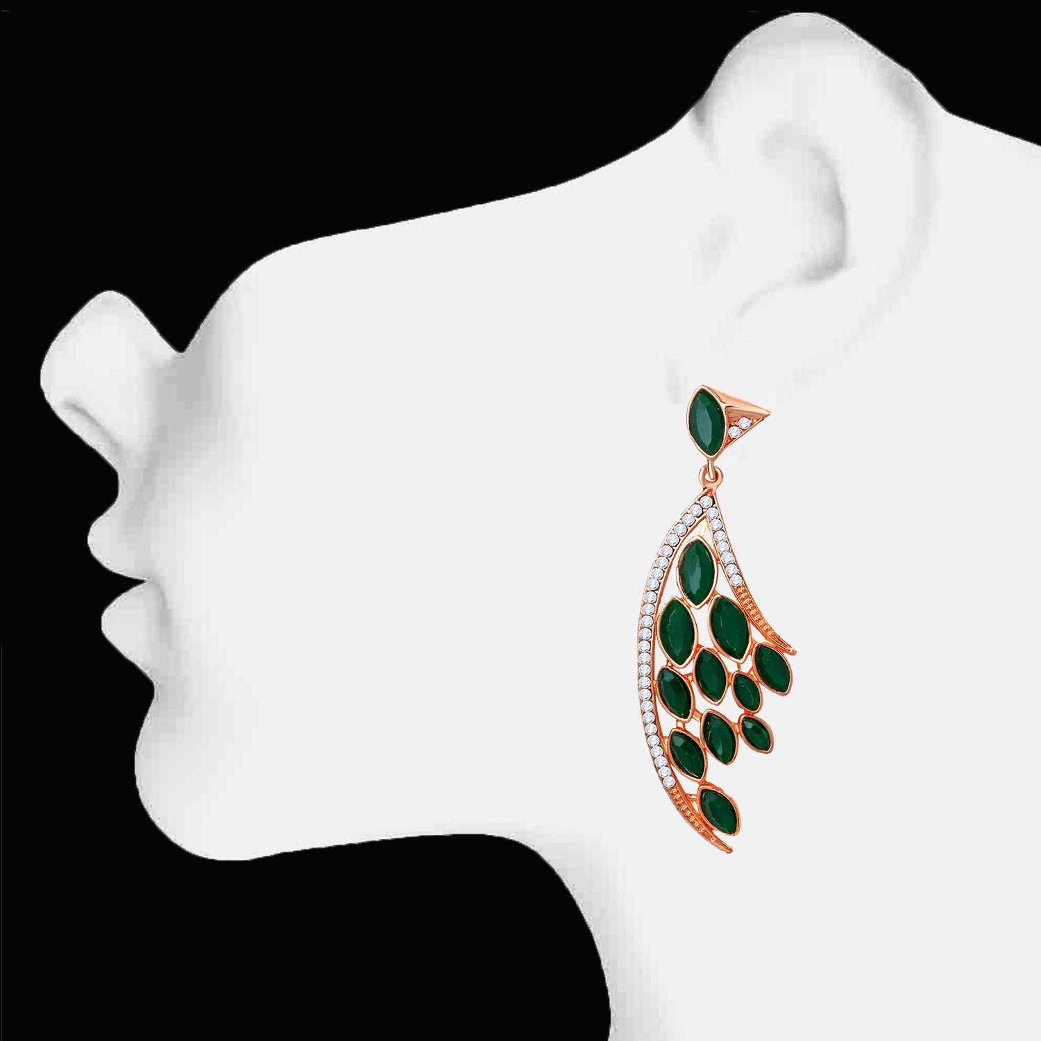 Feather Shaped Dangle Earring