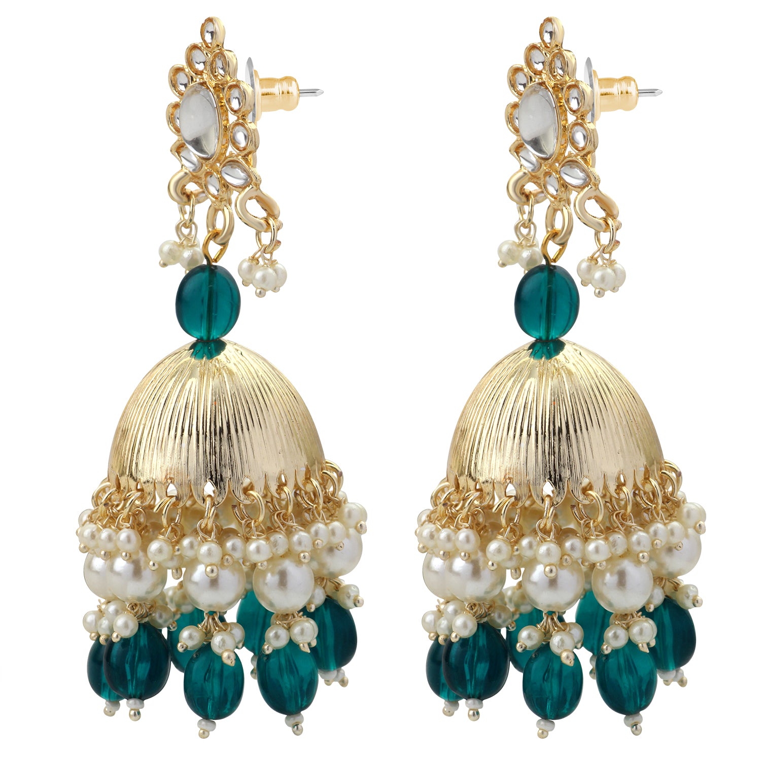 Green Tone Traditional Ethnic Jhumki Earring