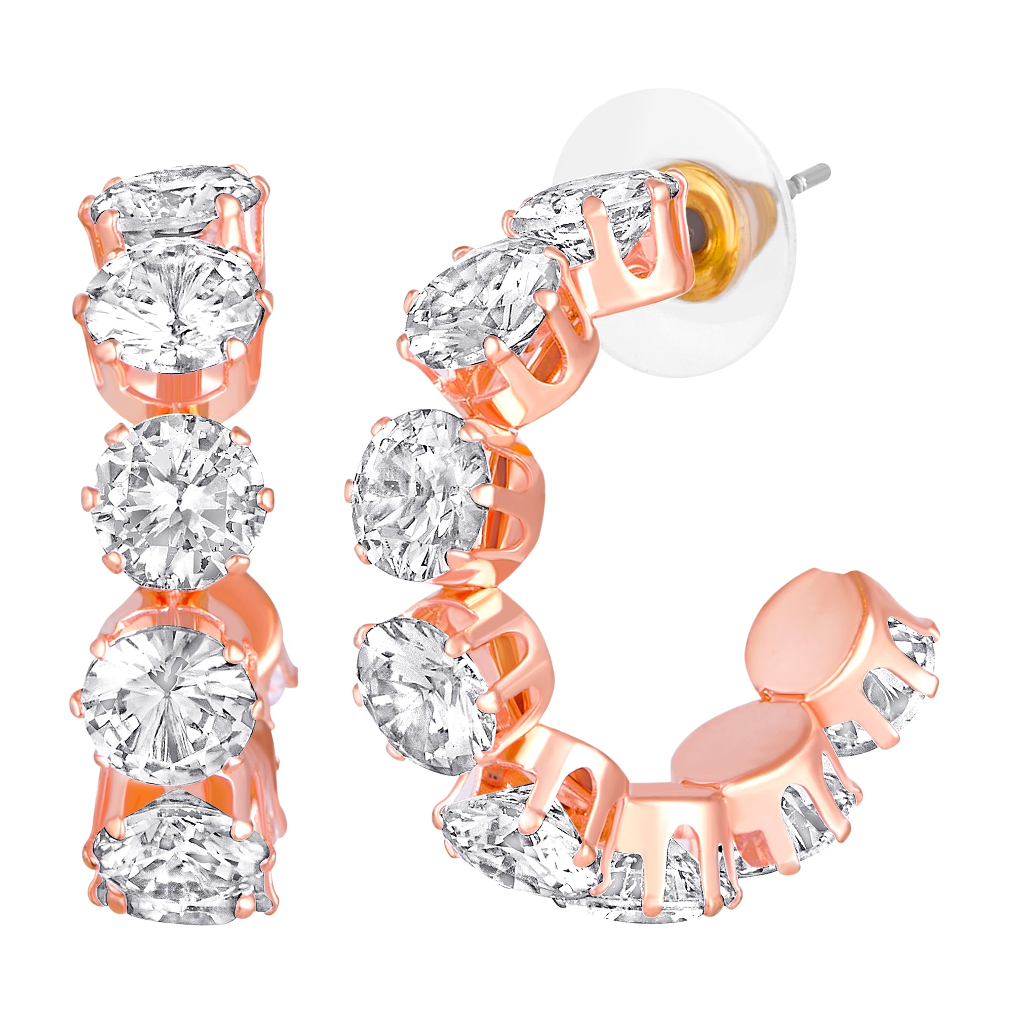 Shiny Half Bali Hoop Earrings