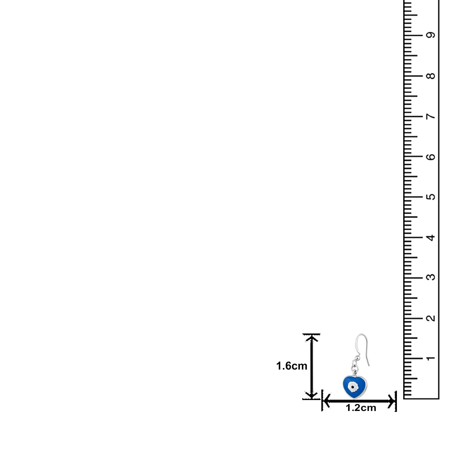 Meenakari Work Evil Eye and Heart Dangle Earrings