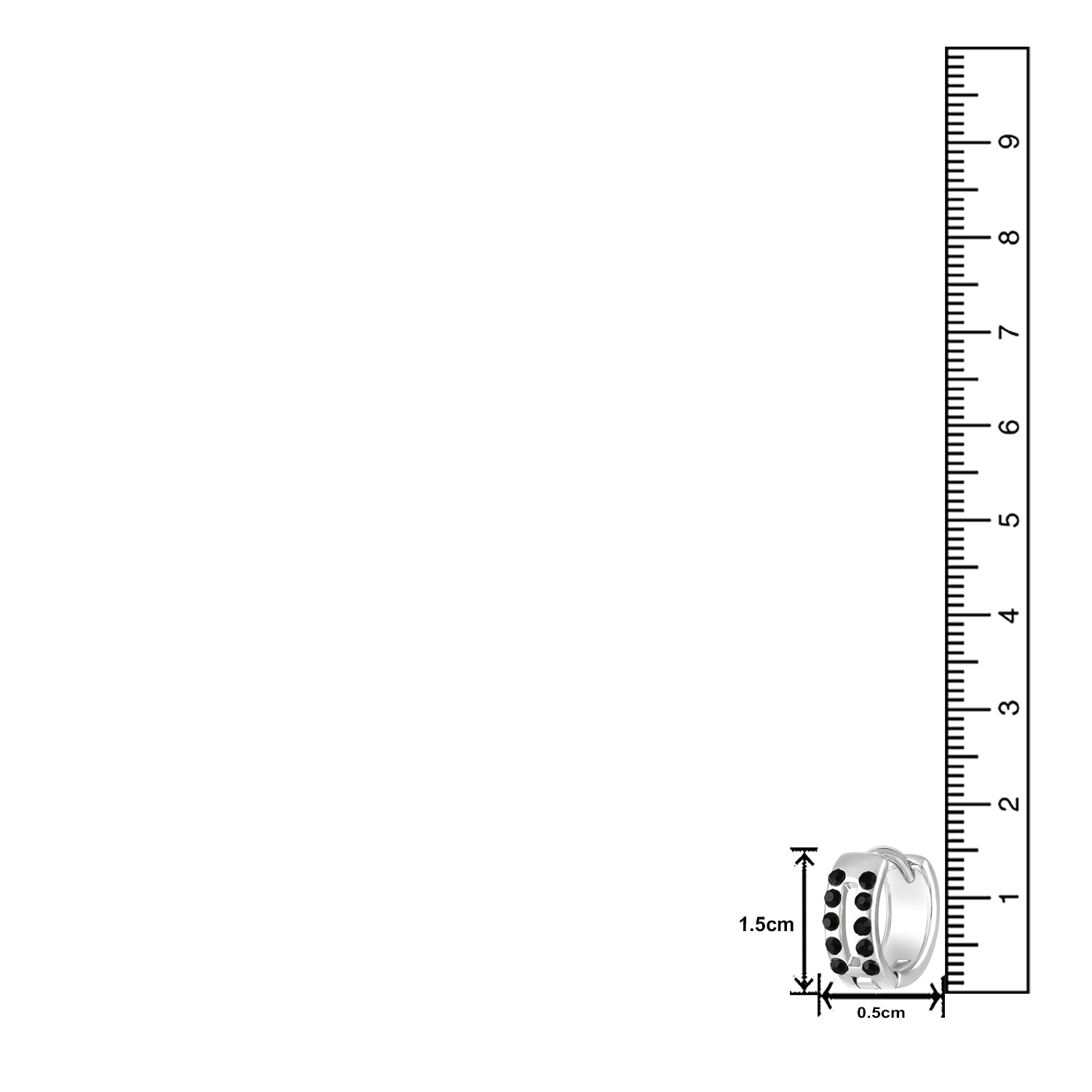 Double Line Black Crystals Mens Bali