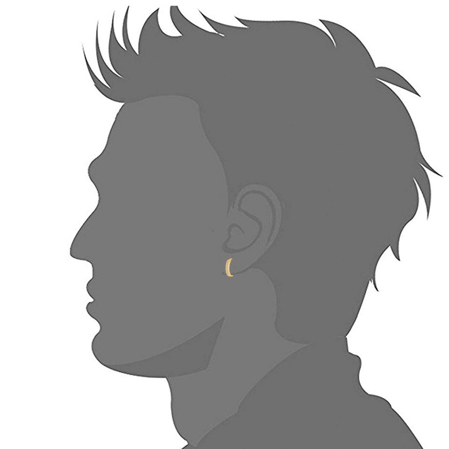 Single Line White Crystals Mens Bali