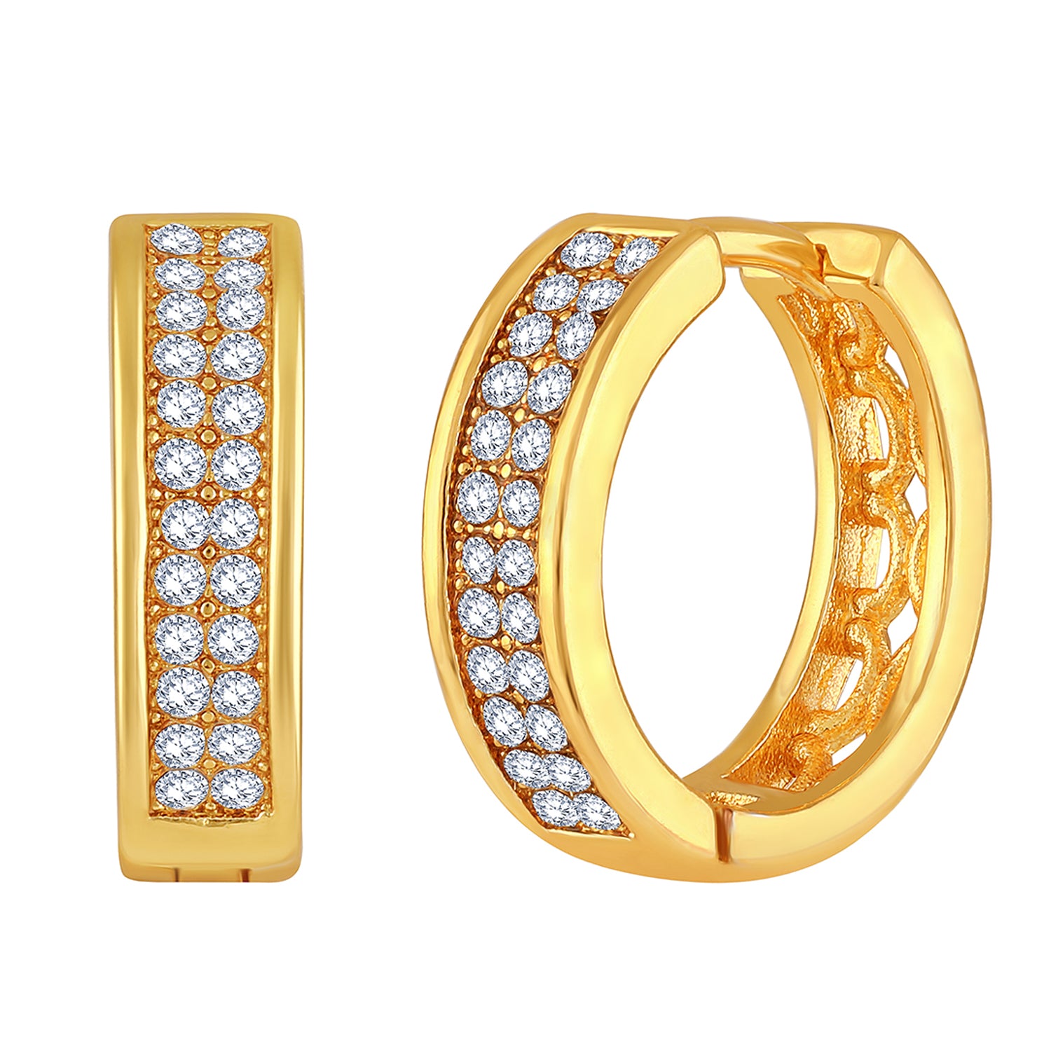 Double Line White Crystals Mens Bali