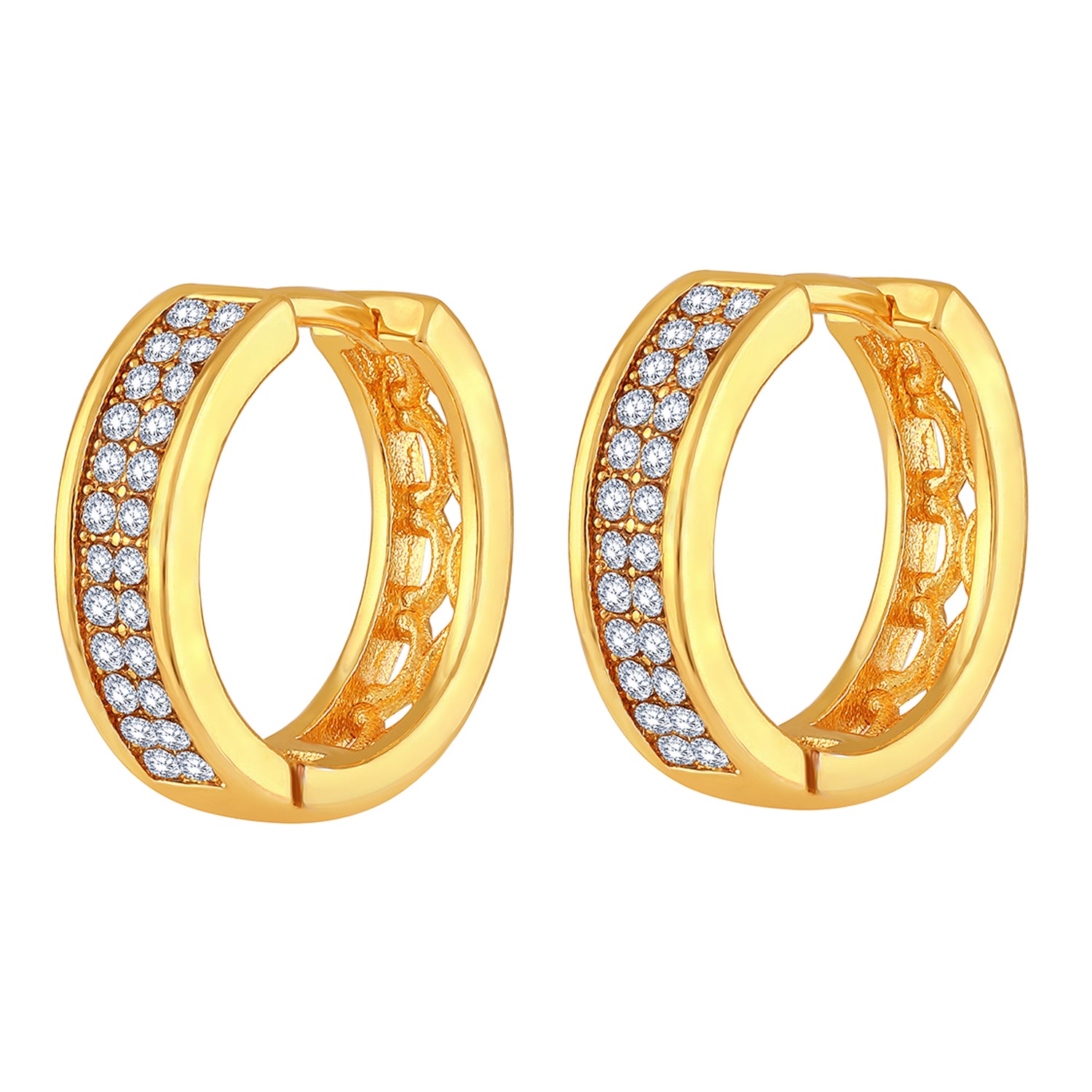 Double Line White Crystals Mens Bali