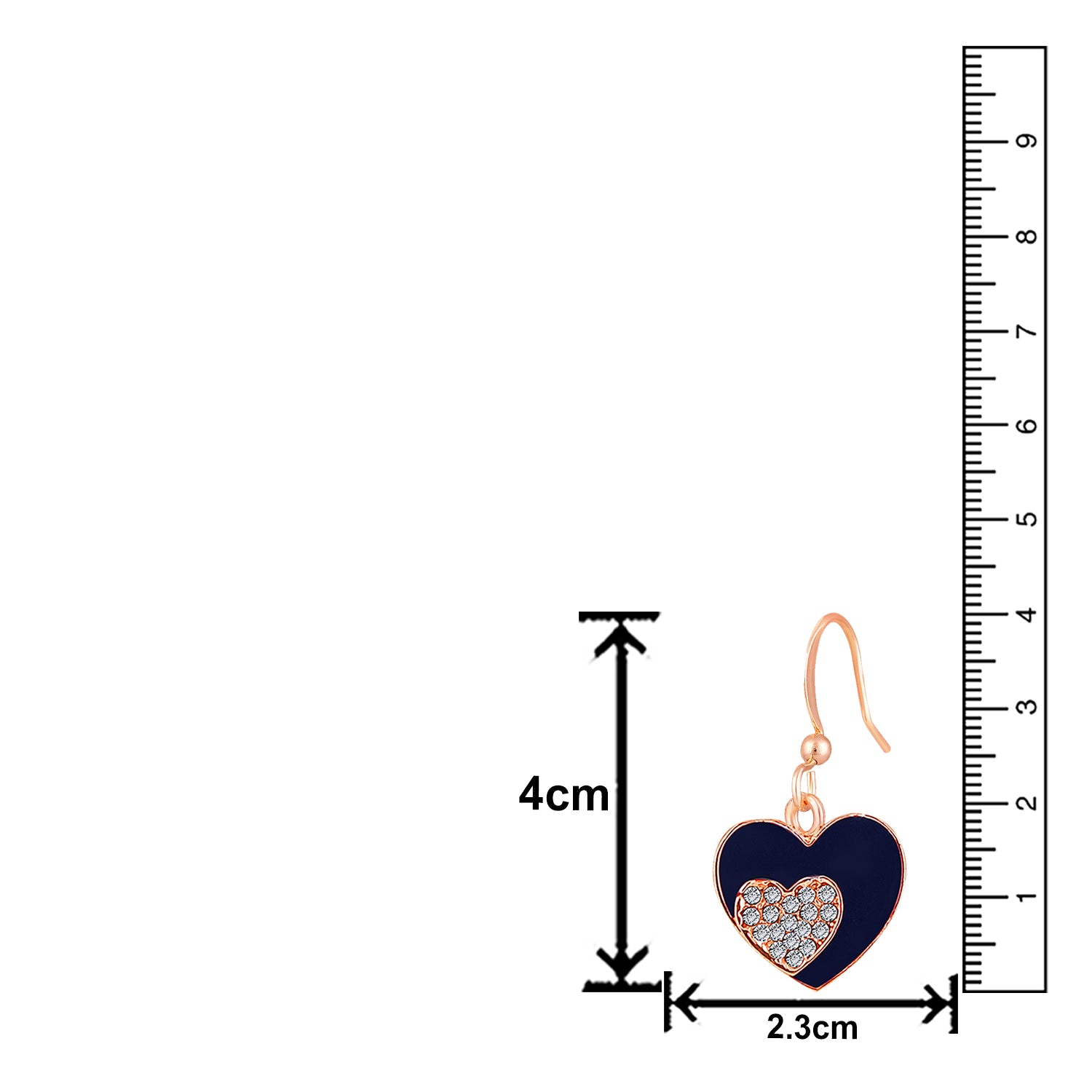 Red Meenakari Work and Crystals Dual Heart Earrings