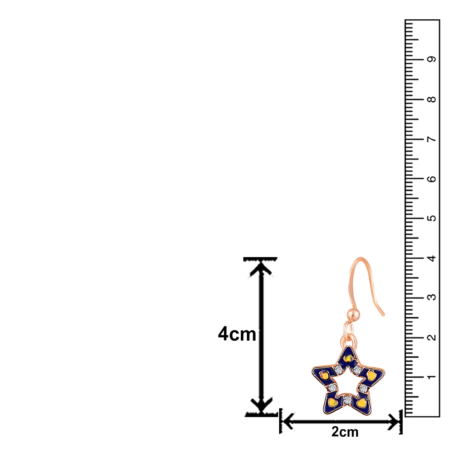 Red Meenakari Work and Crystals Star Earrings