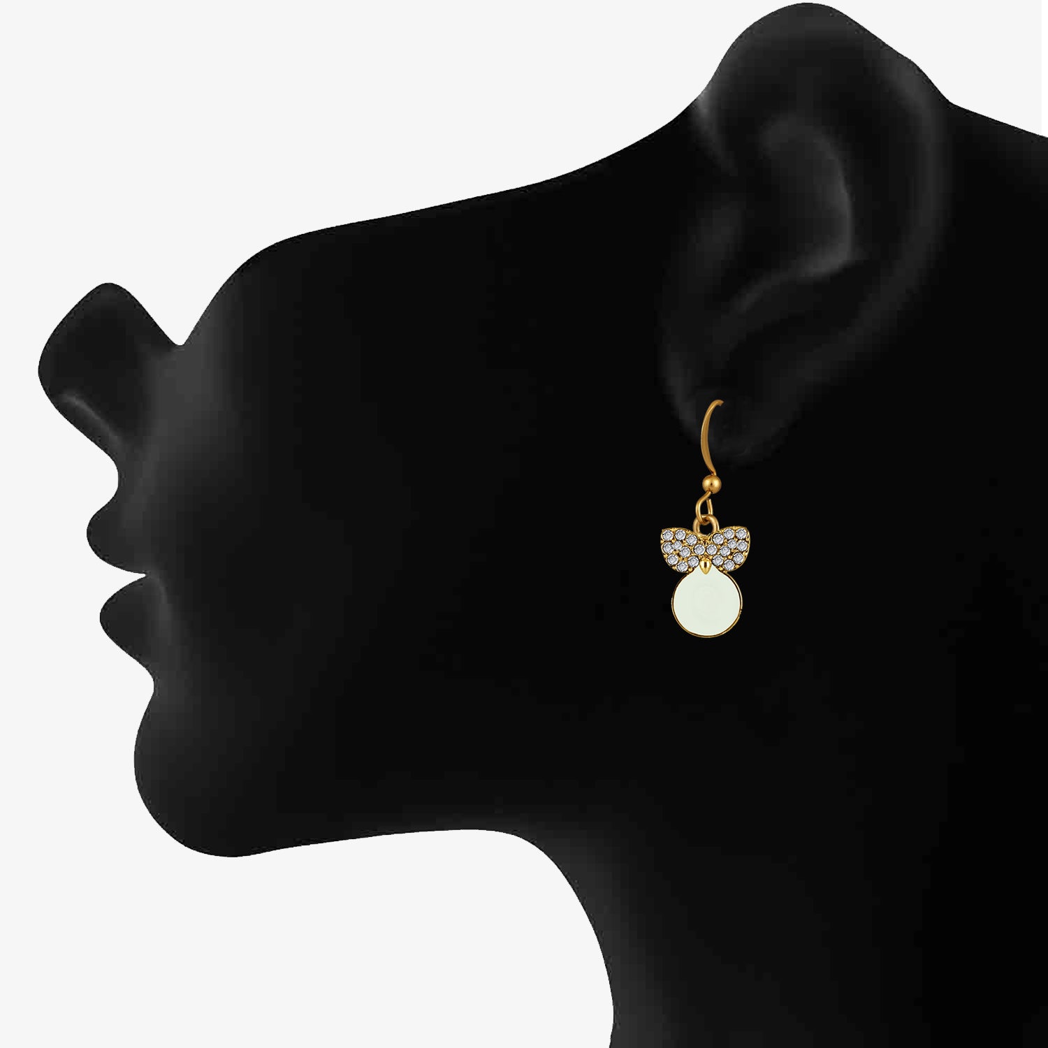 Red Meenakari Work and Crystals Cute Earrings