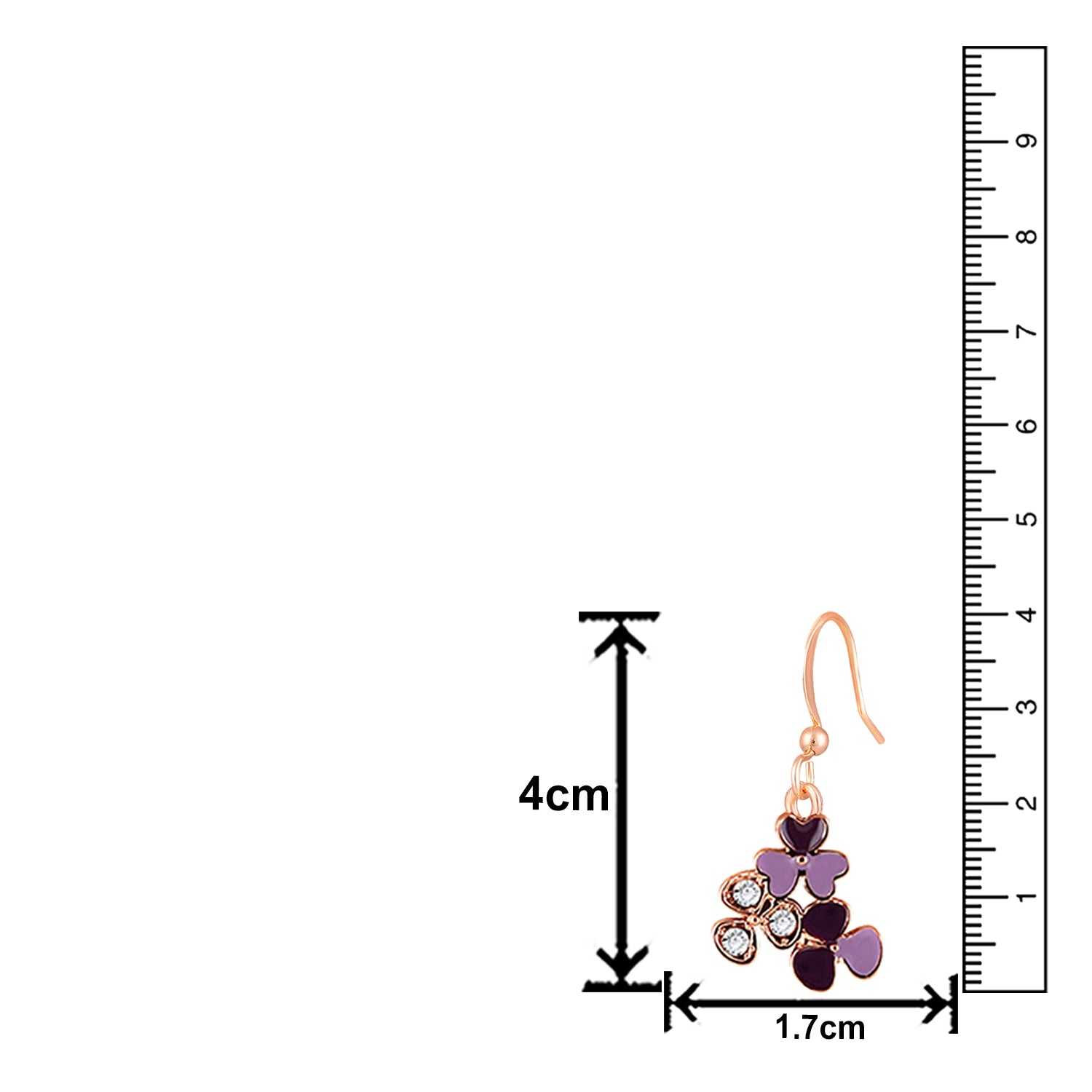 Red and Pink Meenakari Work and Crystals Floral Earrings