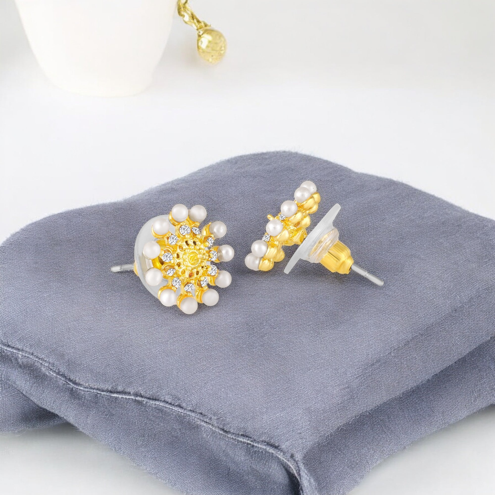 Tiny and Delicate Floral Stud Earrings
