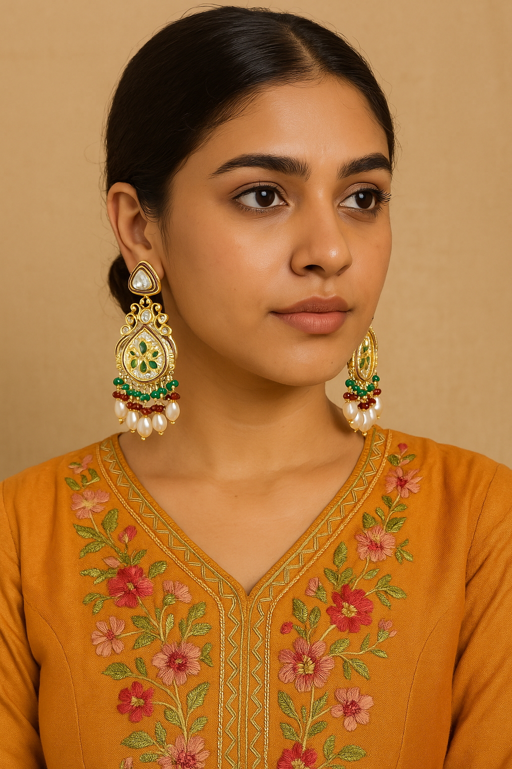 Peacock-Shaped Ethnic Dangler Meenakari Earrings