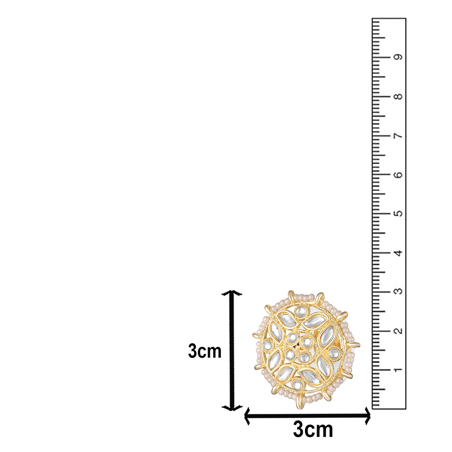 Floral Kundan & Beads Ethnic Stud Earrings