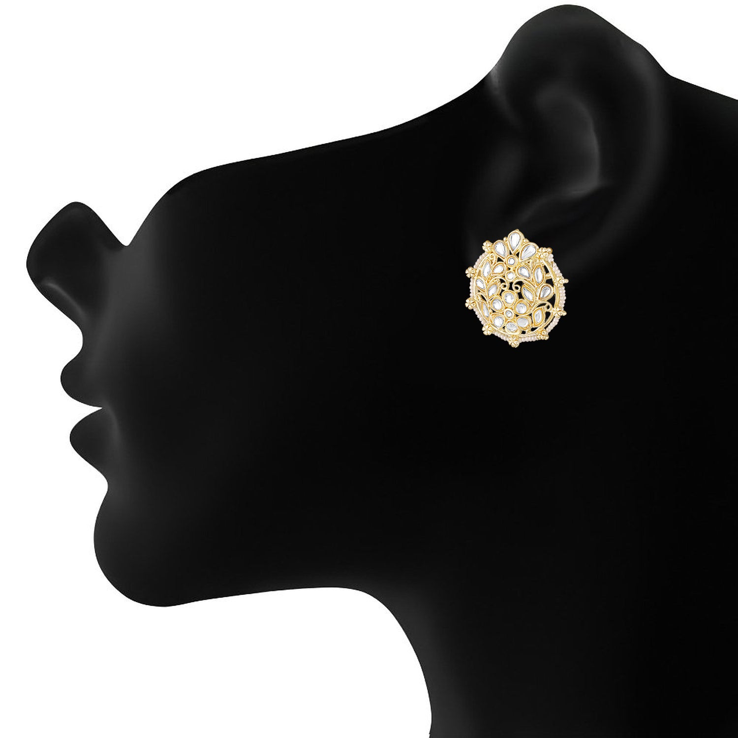 Floral Kundan & Beads Ethnic Stud Earrings
