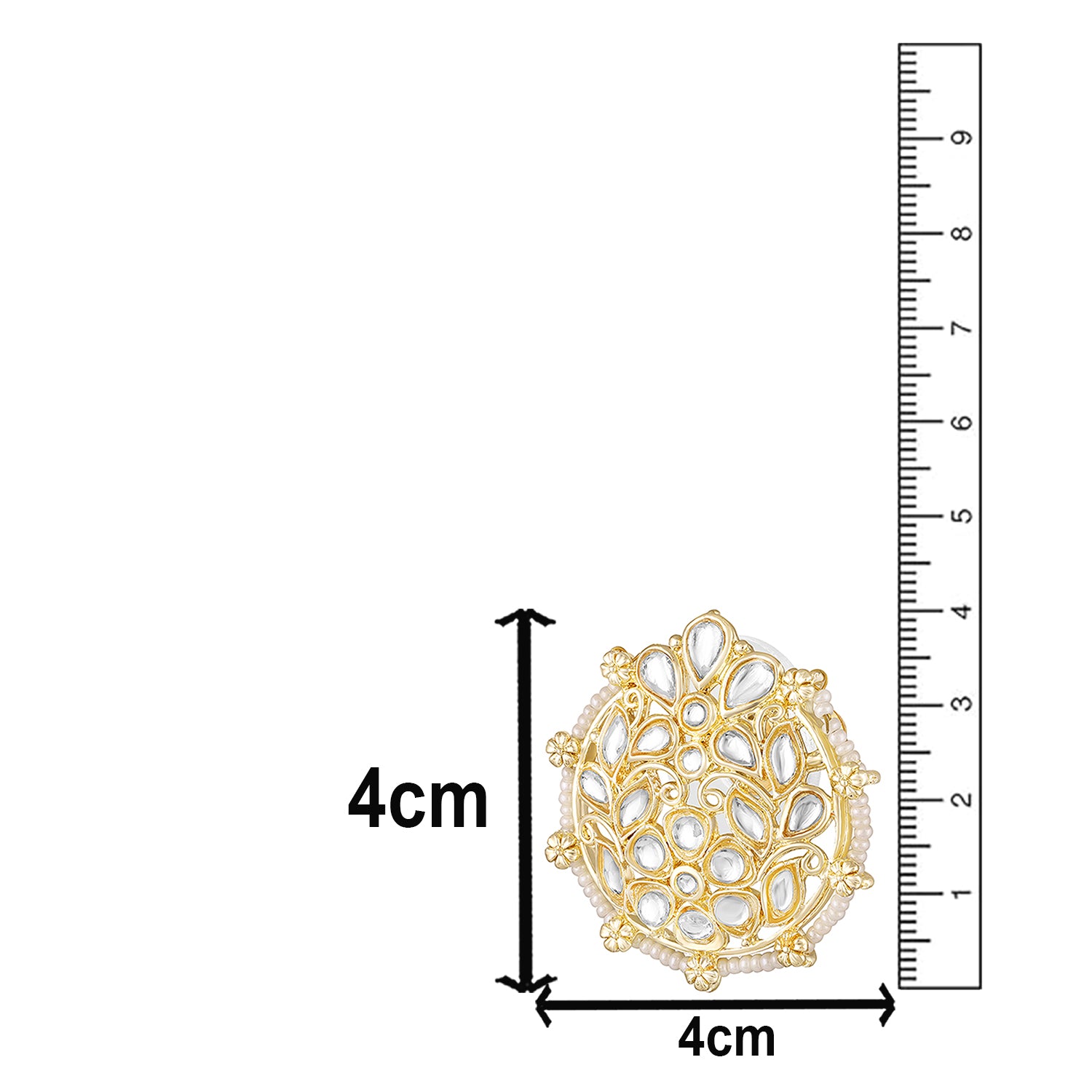 Floral Kundan & Beads Ethnic Stud Earrings