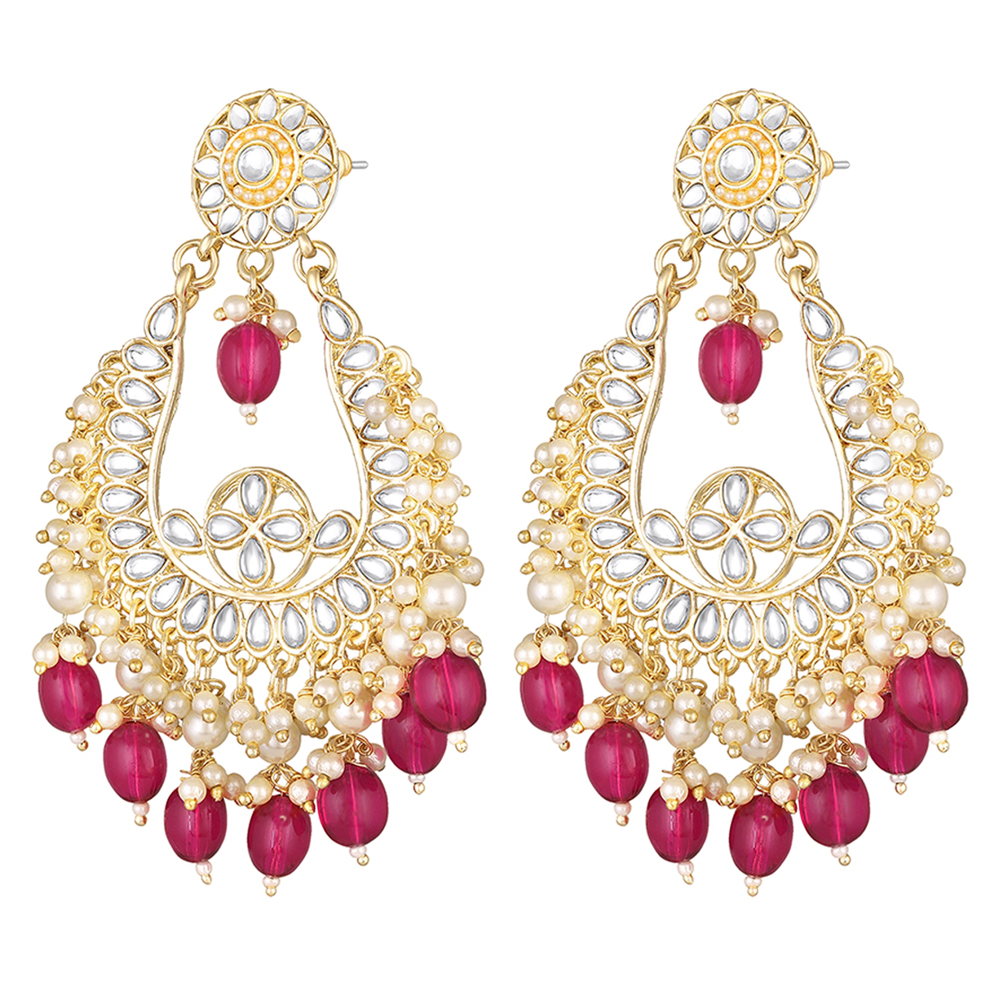 Peacock-Shaped Ethnic Dangler Meenakari Earrings