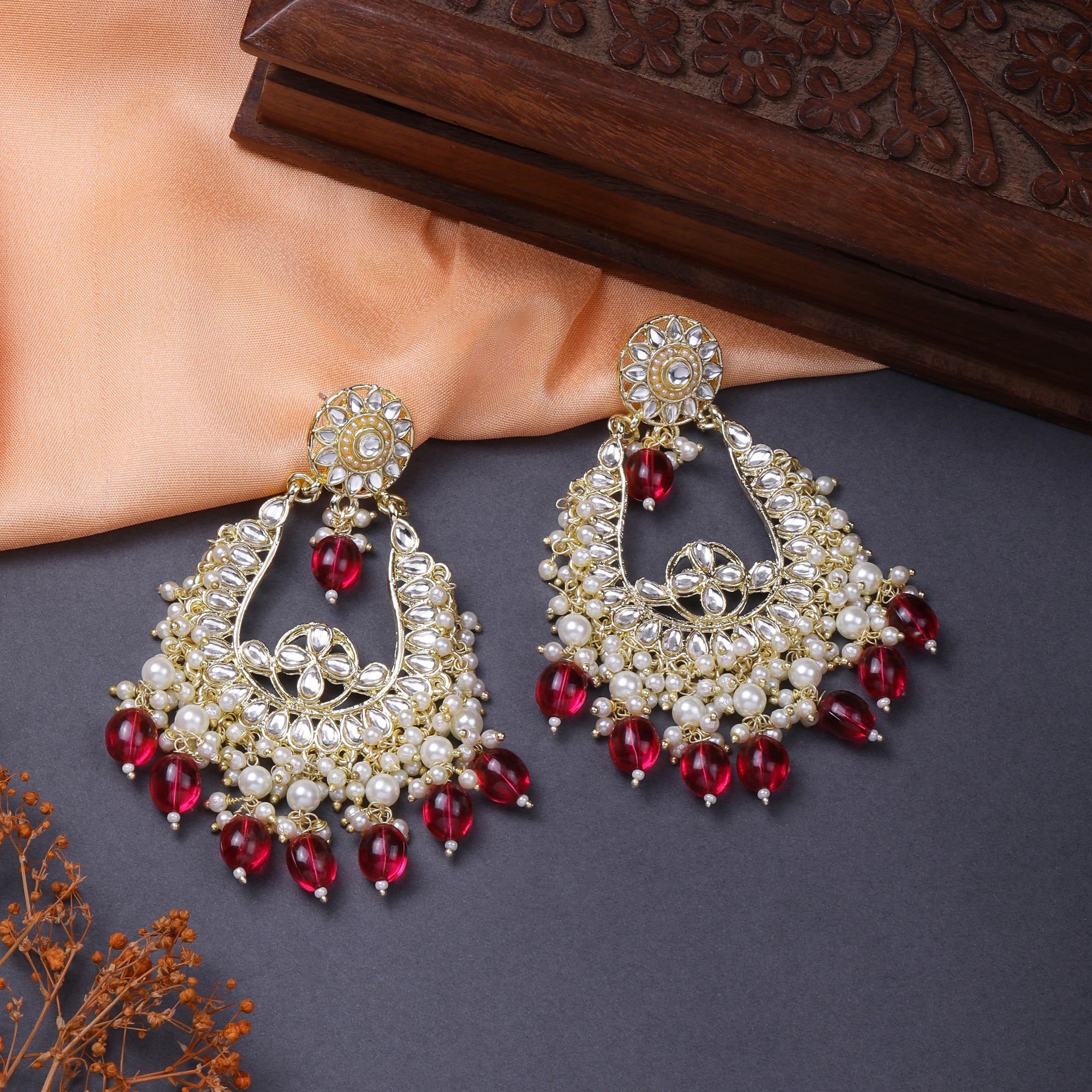 Peacock-Shaped Ethnic Dangler Meenakari Earrings