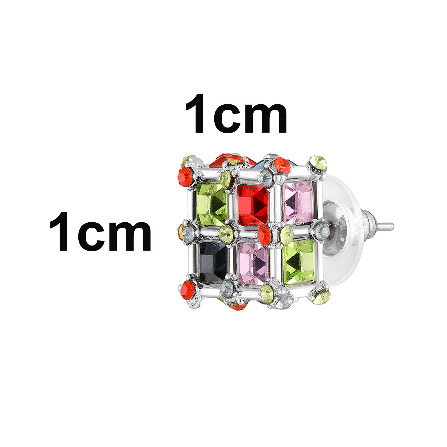 Geometric White AB Crystal Stud Earrings