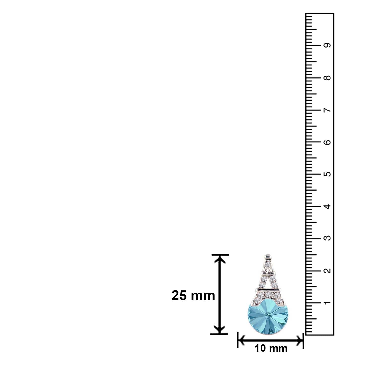 Amethyst Aqua Blue Eiffel Tower Love Earrings with Crystals