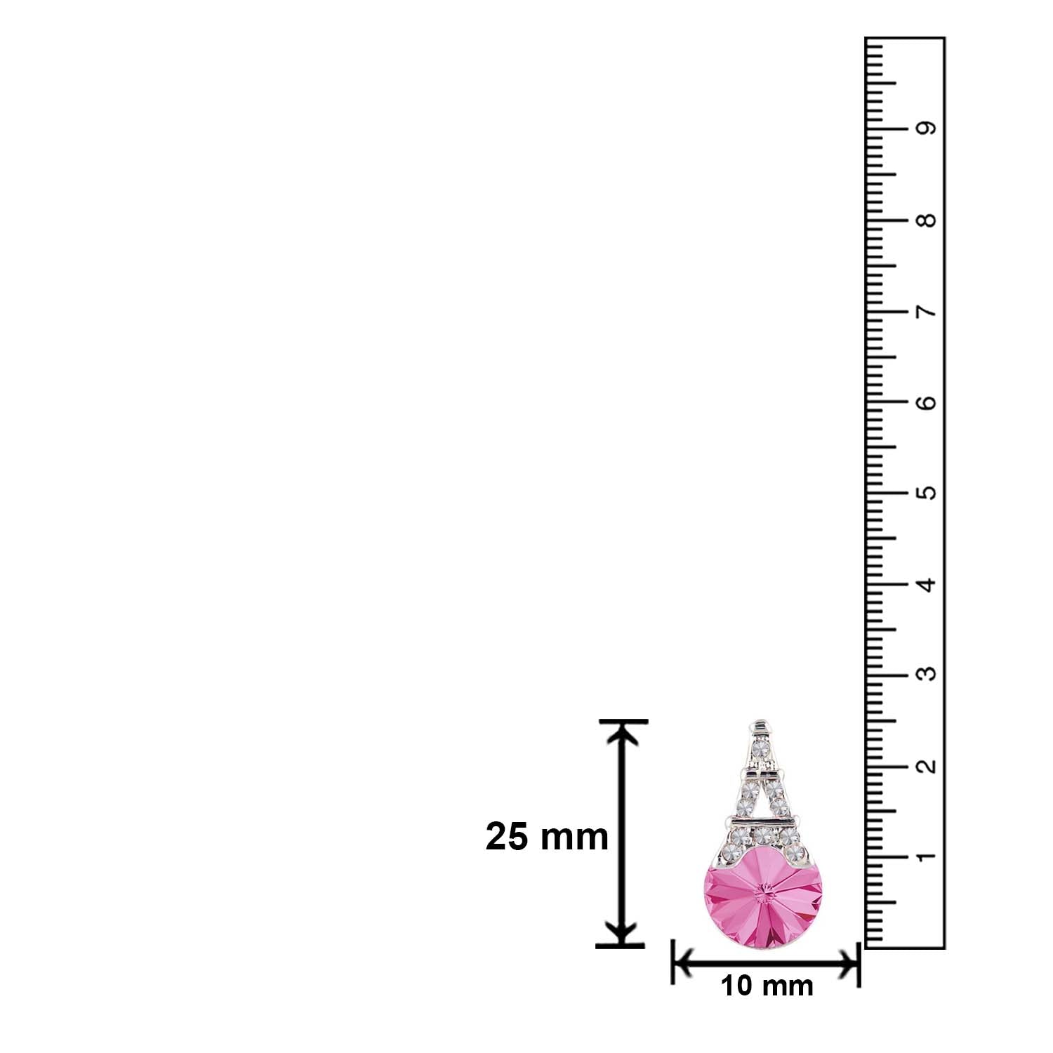 Amethyst Aqua Blue Eiffel Tower Love Earrings with Crystals