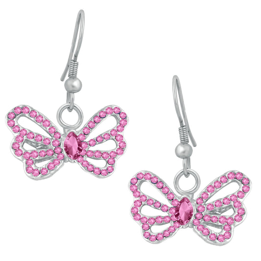 Winged Butterfly Crystal Earrings