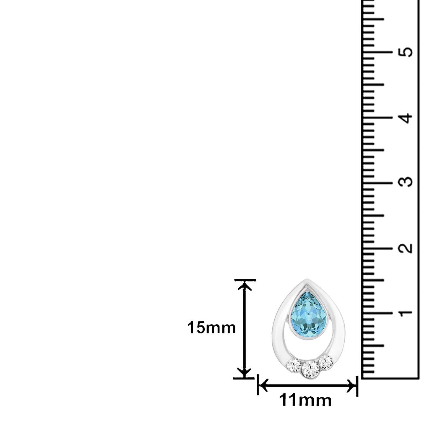 Valentine Gift Pretty Blue Drop Earrings with Crystals