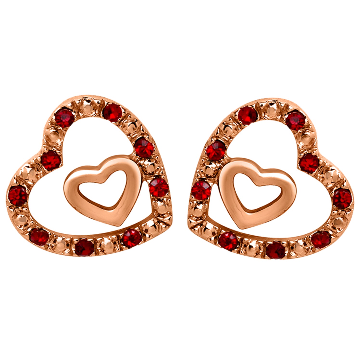 Dual Heart Stud Earrings