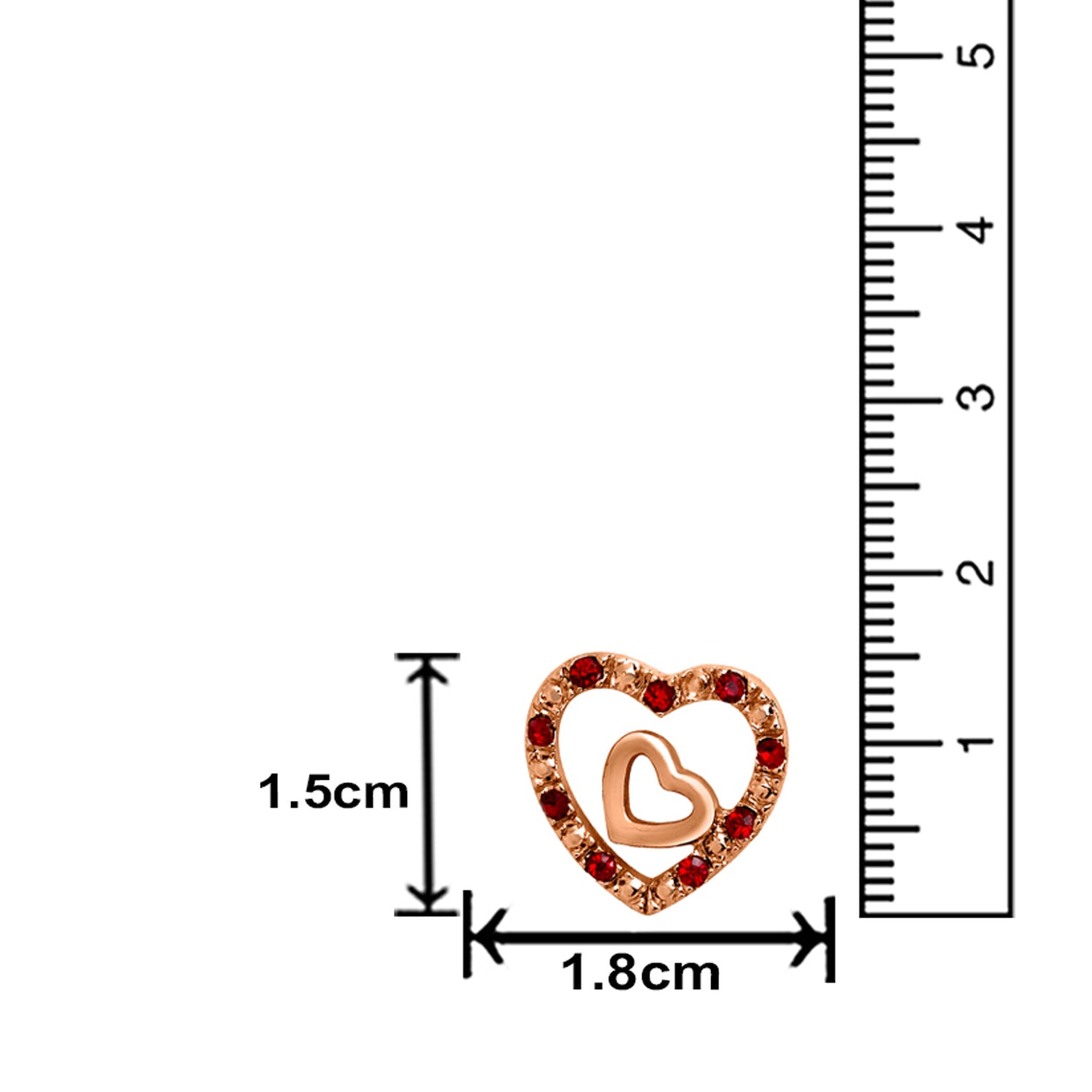 Dual Heart Stud Earrings