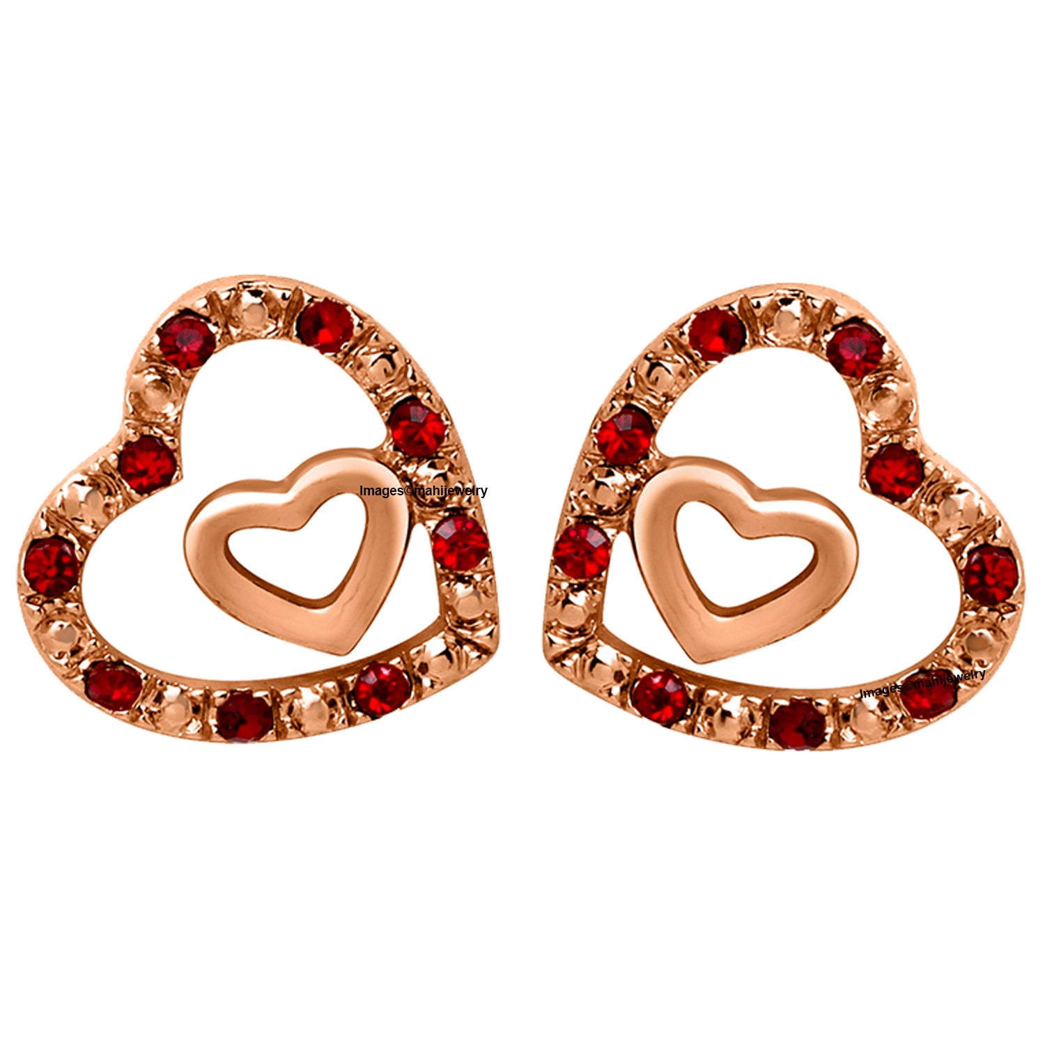 Dual Heart Stud Earrings