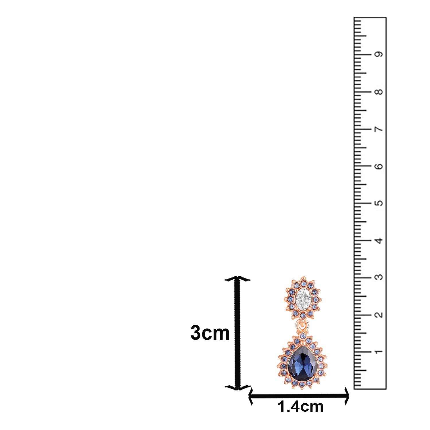 Elegant Teardrop Green & Red Crystals Earrings