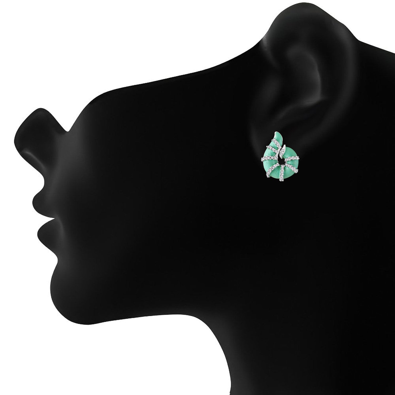 Red Meenakari Work Shell-Shaped Earrings with Crystal Accents