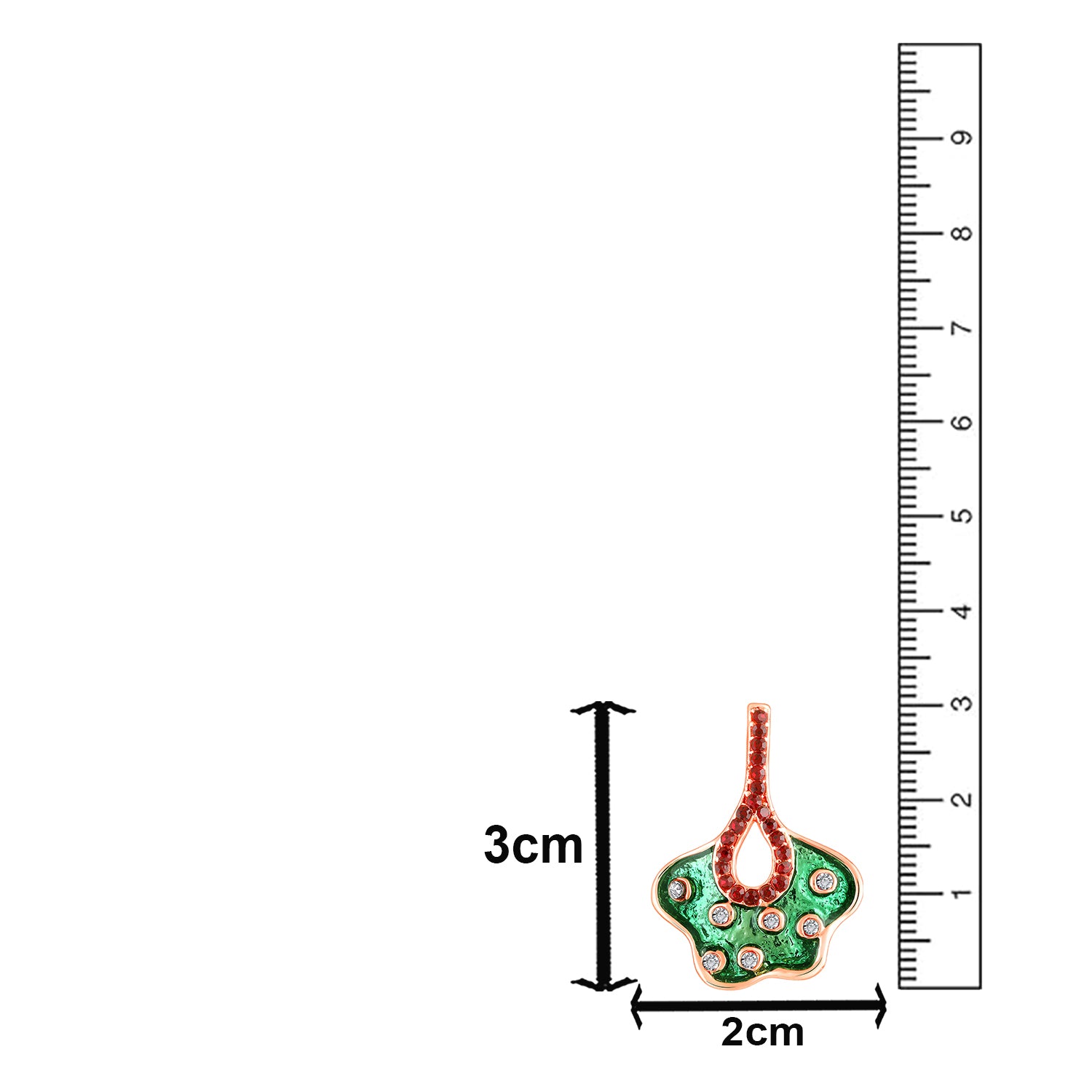 Green Meenakari Work Floral-Fan Shape Dabgler Earrings