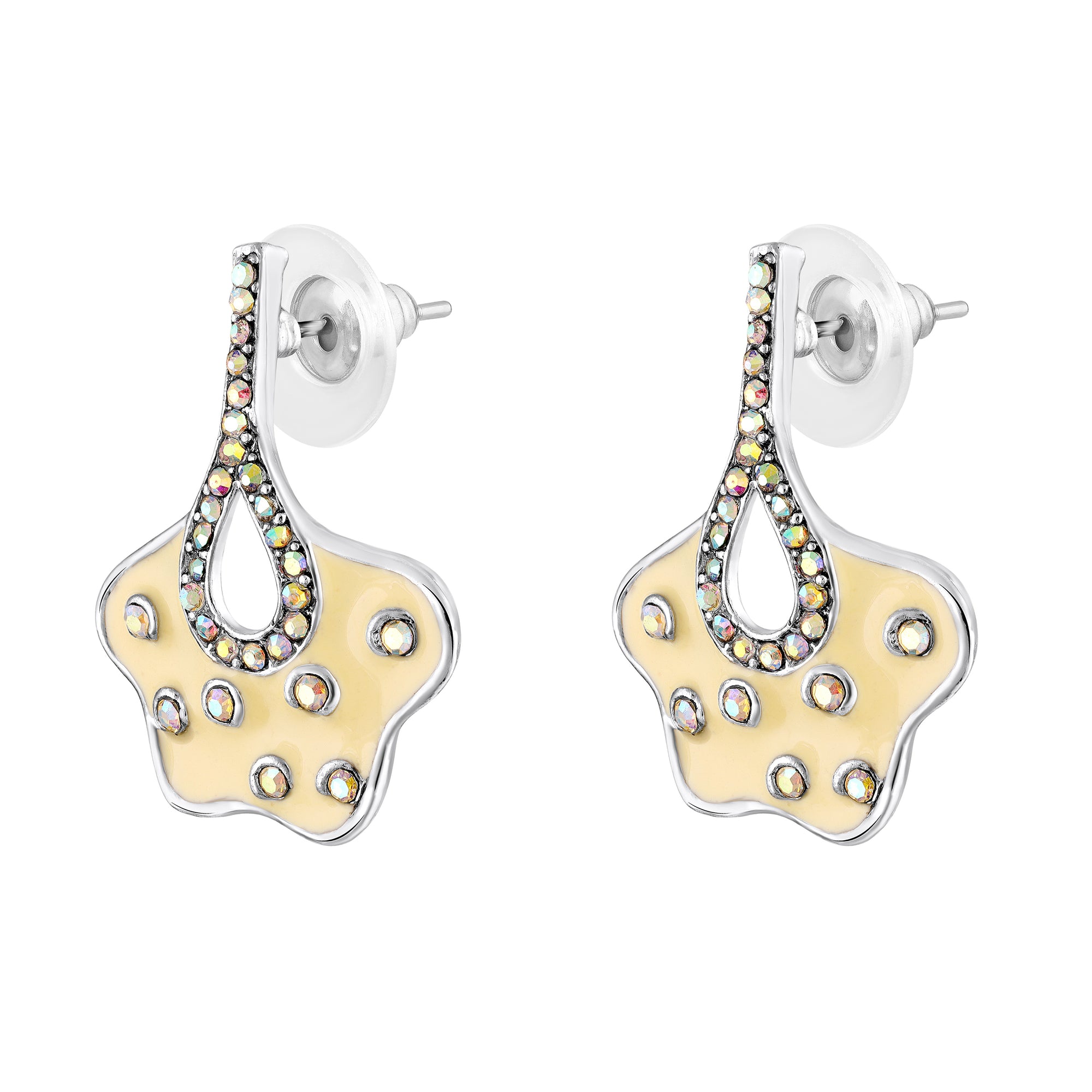 Green Meenakari Work Floral-Fan Shape Dabgler Earrings