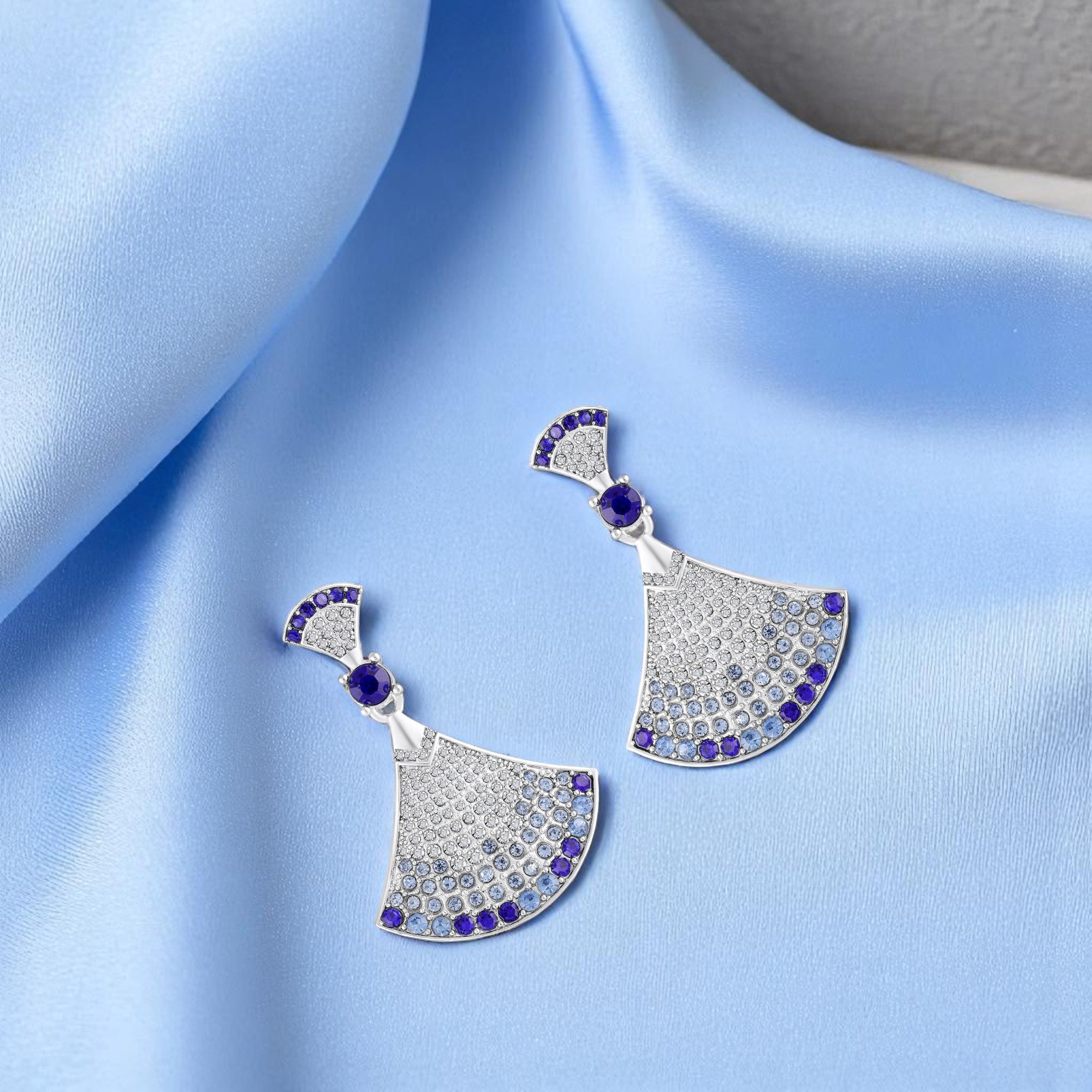 Gradient Big Skirt Dangler Earrings