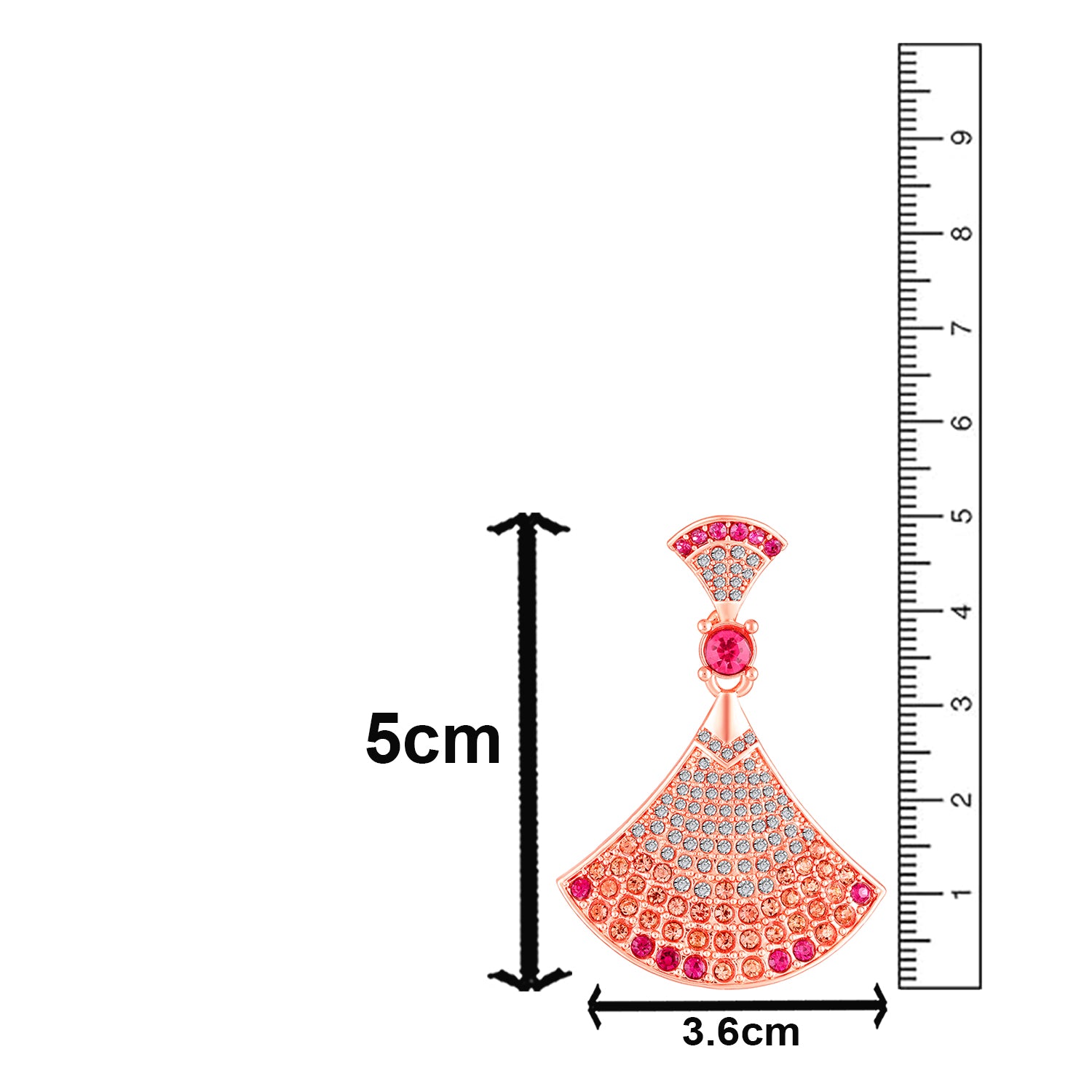 Gradient Big Skirt Dangler Earrings