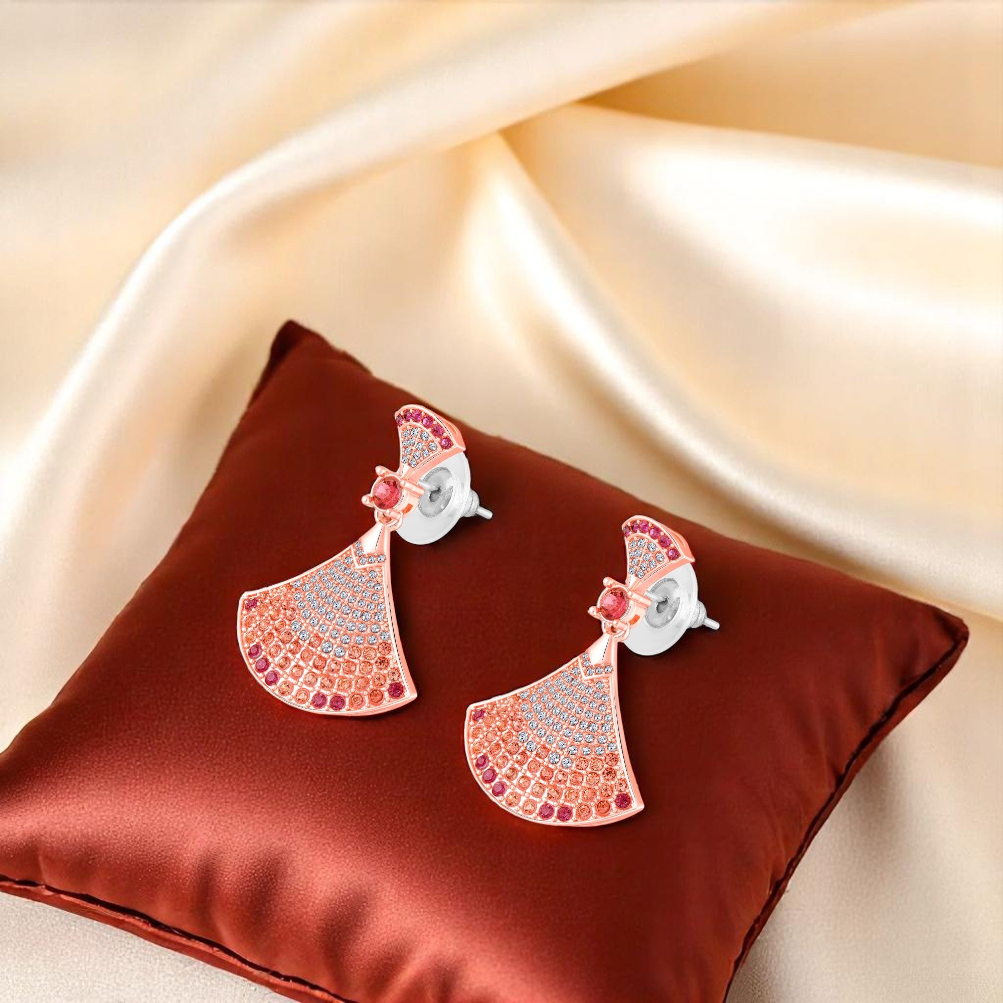 Gradient Big Skirt Dangler Earrings