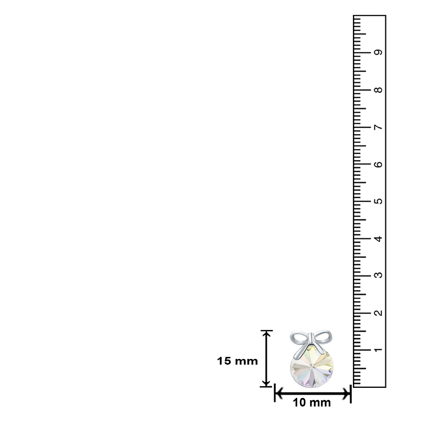 Bow Earrings with White AB Cubic Zirconias