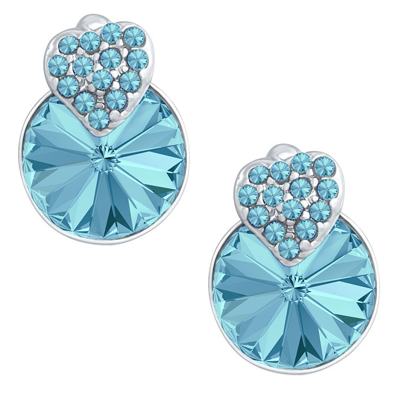 Heart Earrings Made with White AB Cubic Zirconias