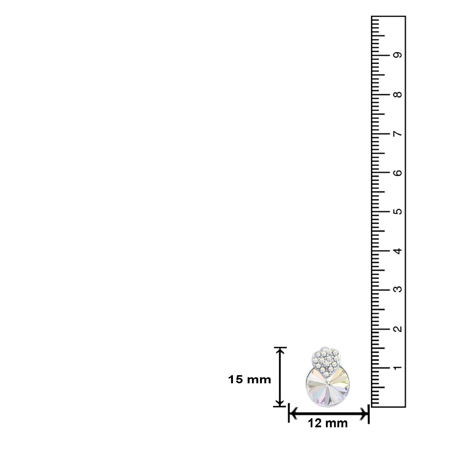 Heart Earrings Made with White AB Cubic Zirconias