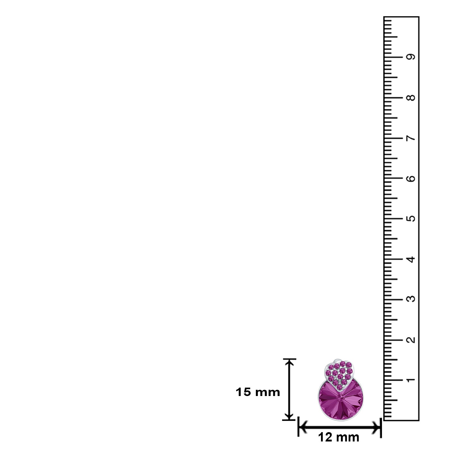 Heart Earrings Made with White AB Cubic Zirconias