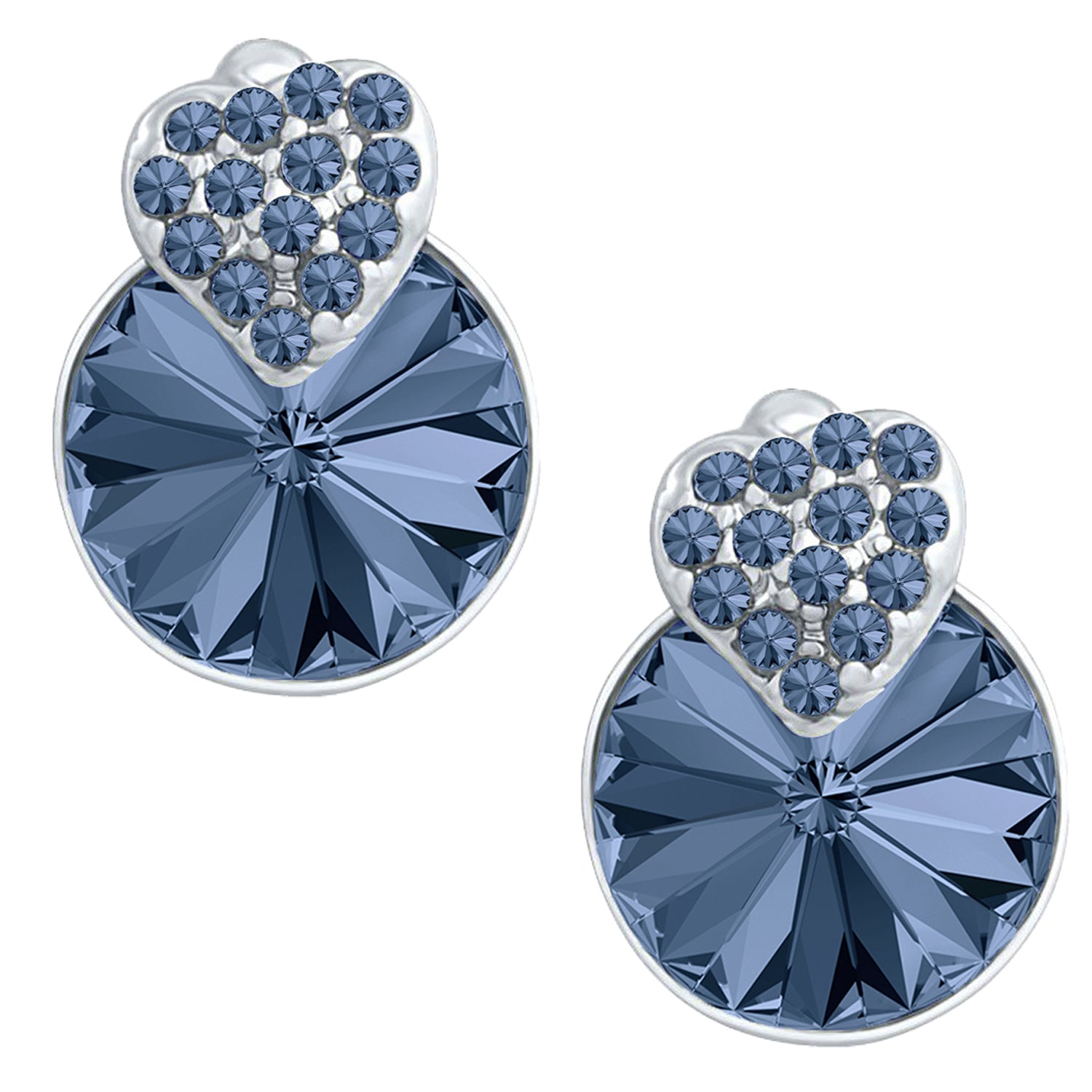 Heart Earrings Made with White AB Cubic Zirconias