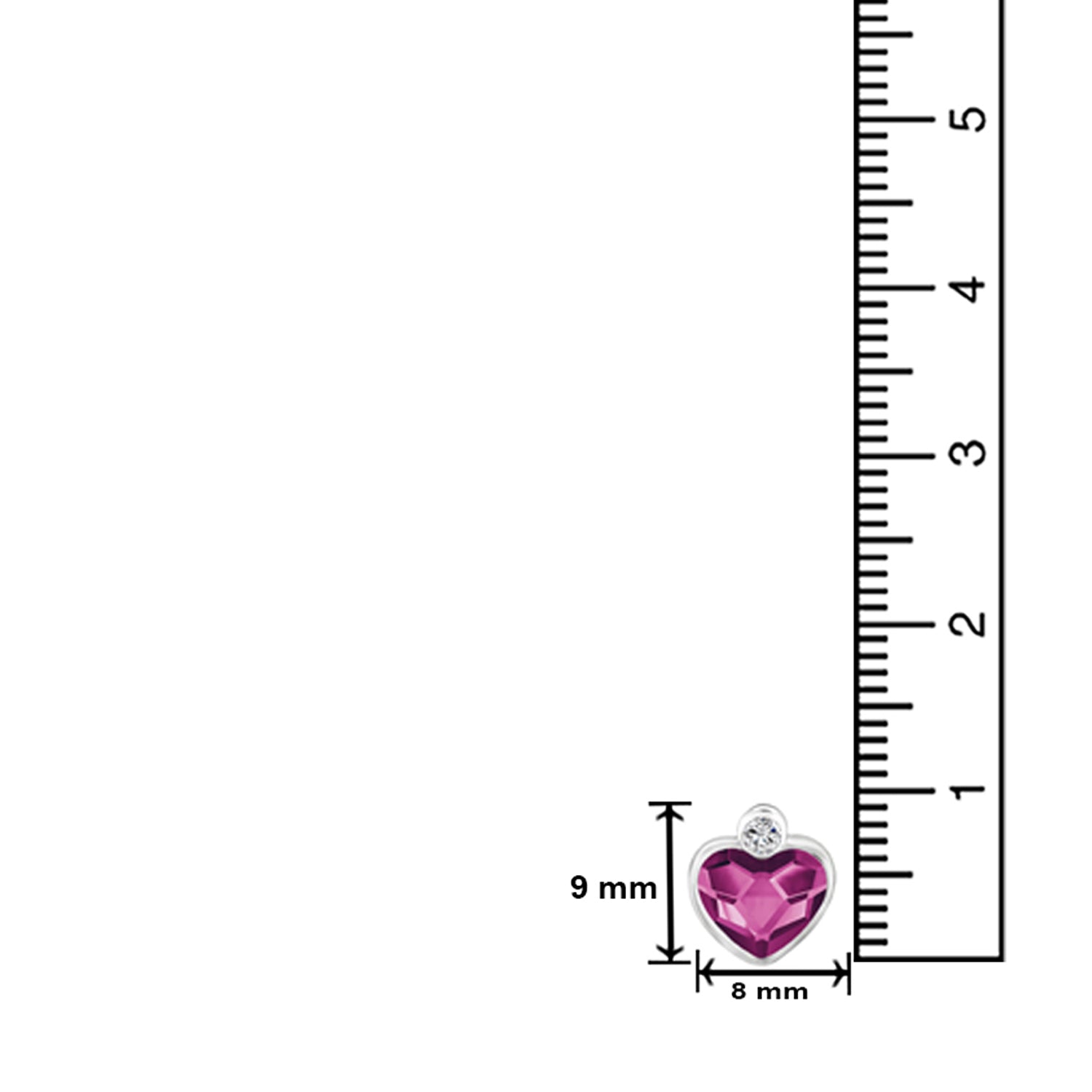 Valentine Gift Fushia Purple Heart Earrings with Cubic Zirconias