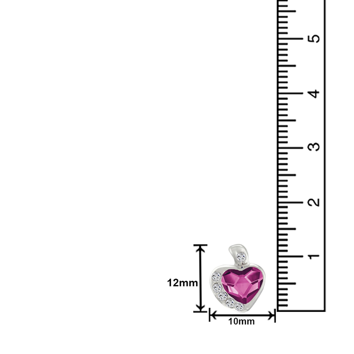 Valentine Gift Fushia Purple Heart Earrings with Cubic Zirconias