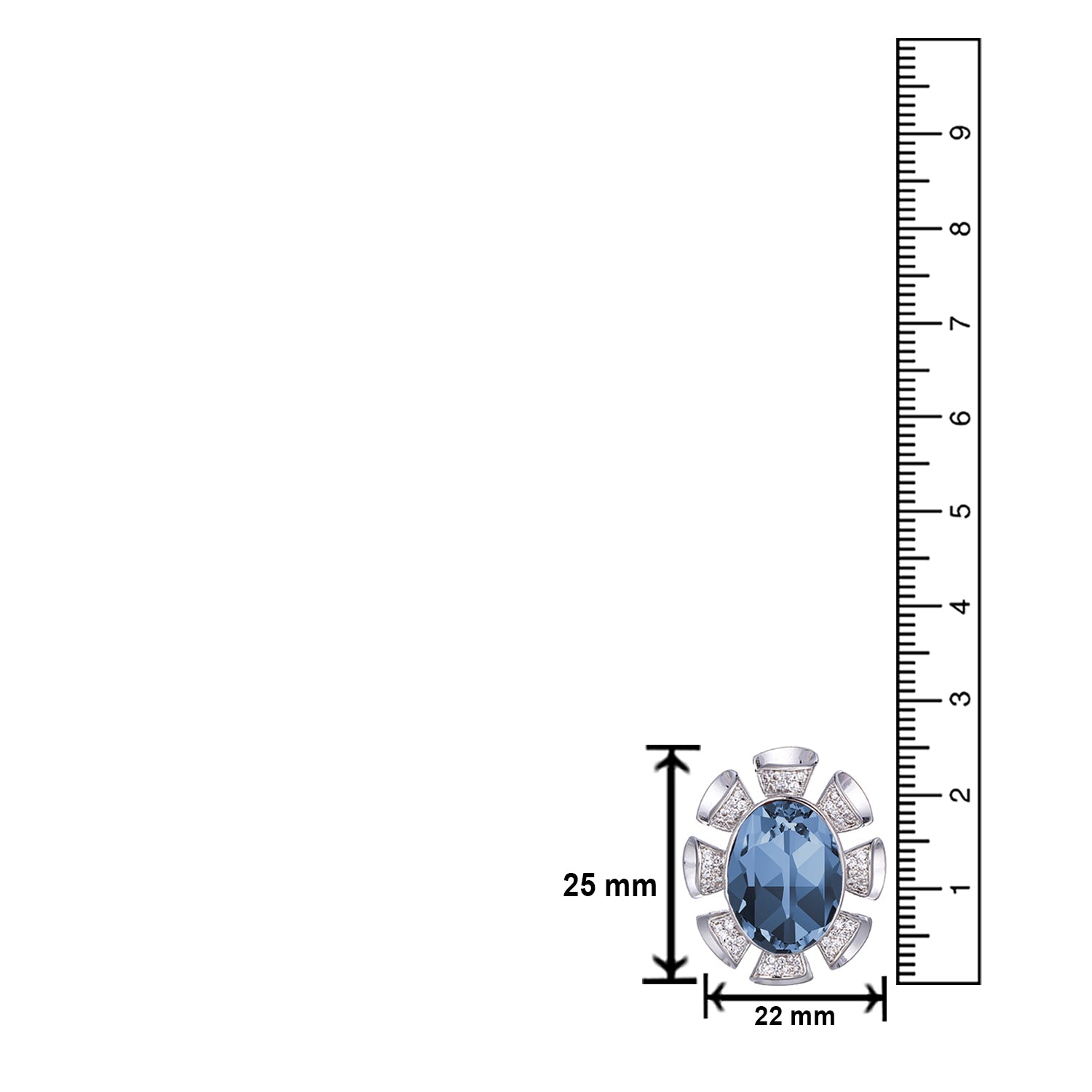 Valentine collection Montana Blue Solitaire Cubic Zirconia Earrings