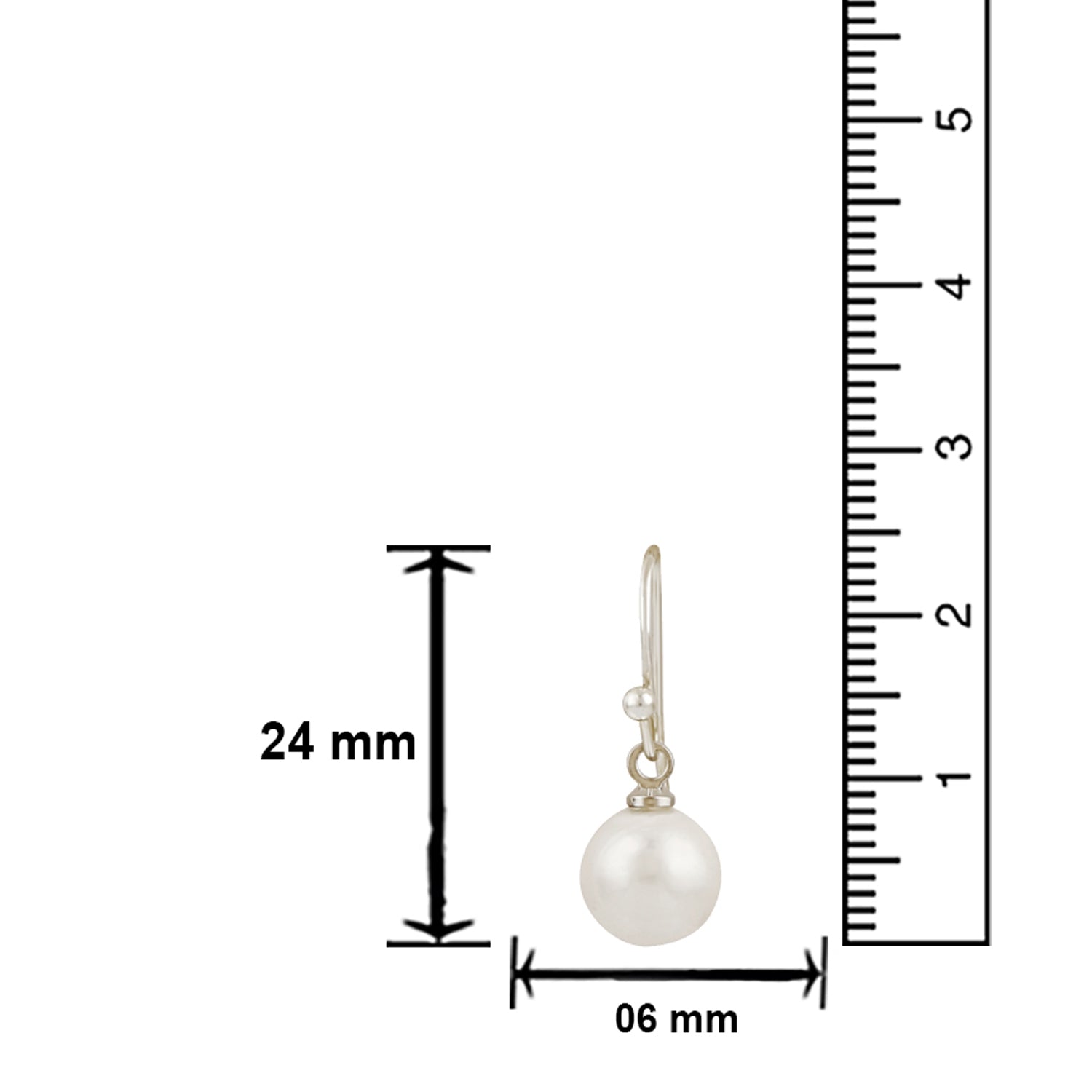 Elegant Round Artificial Pearl Fish Hook Earrings