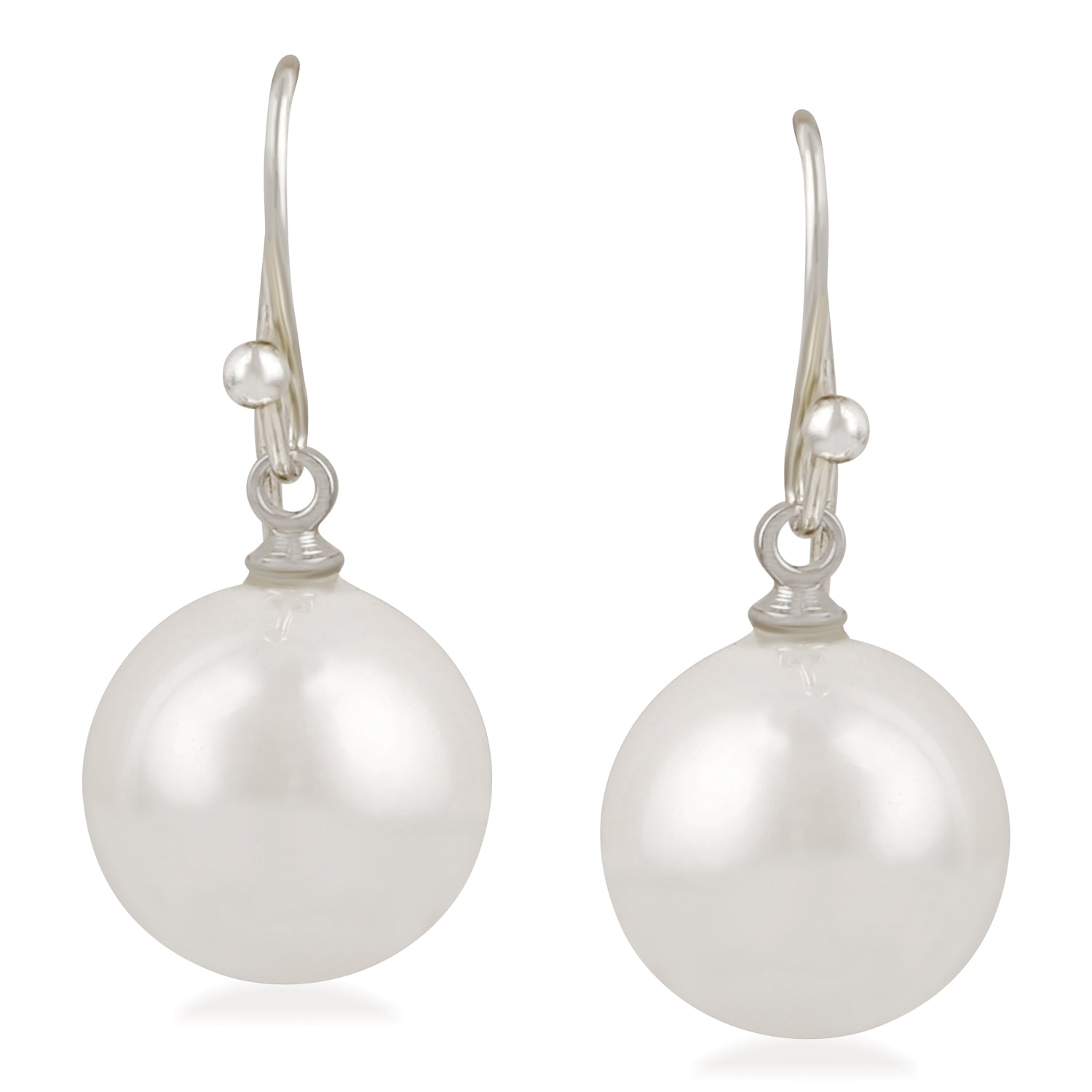 Elegant Round Artificial Pearl Fish Hook Earrings