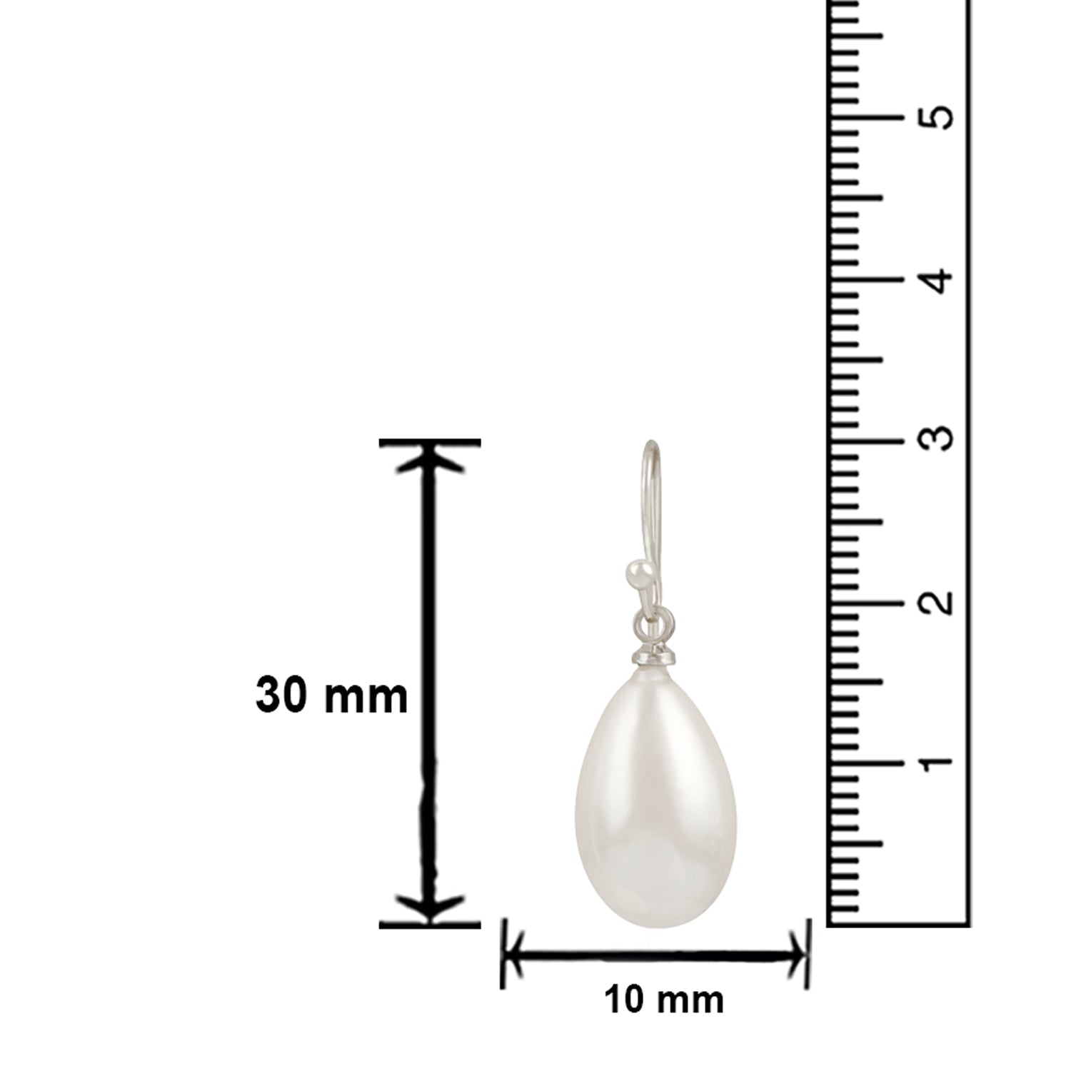Elegant Round Artificial Pearl Fish Hook Earrings