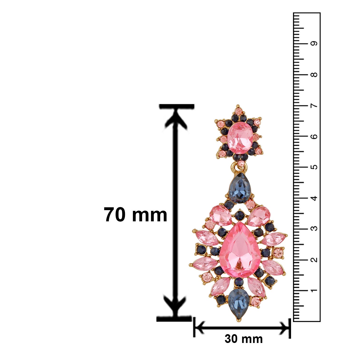 Exclusive multicolour Crystal Dangler Earrings