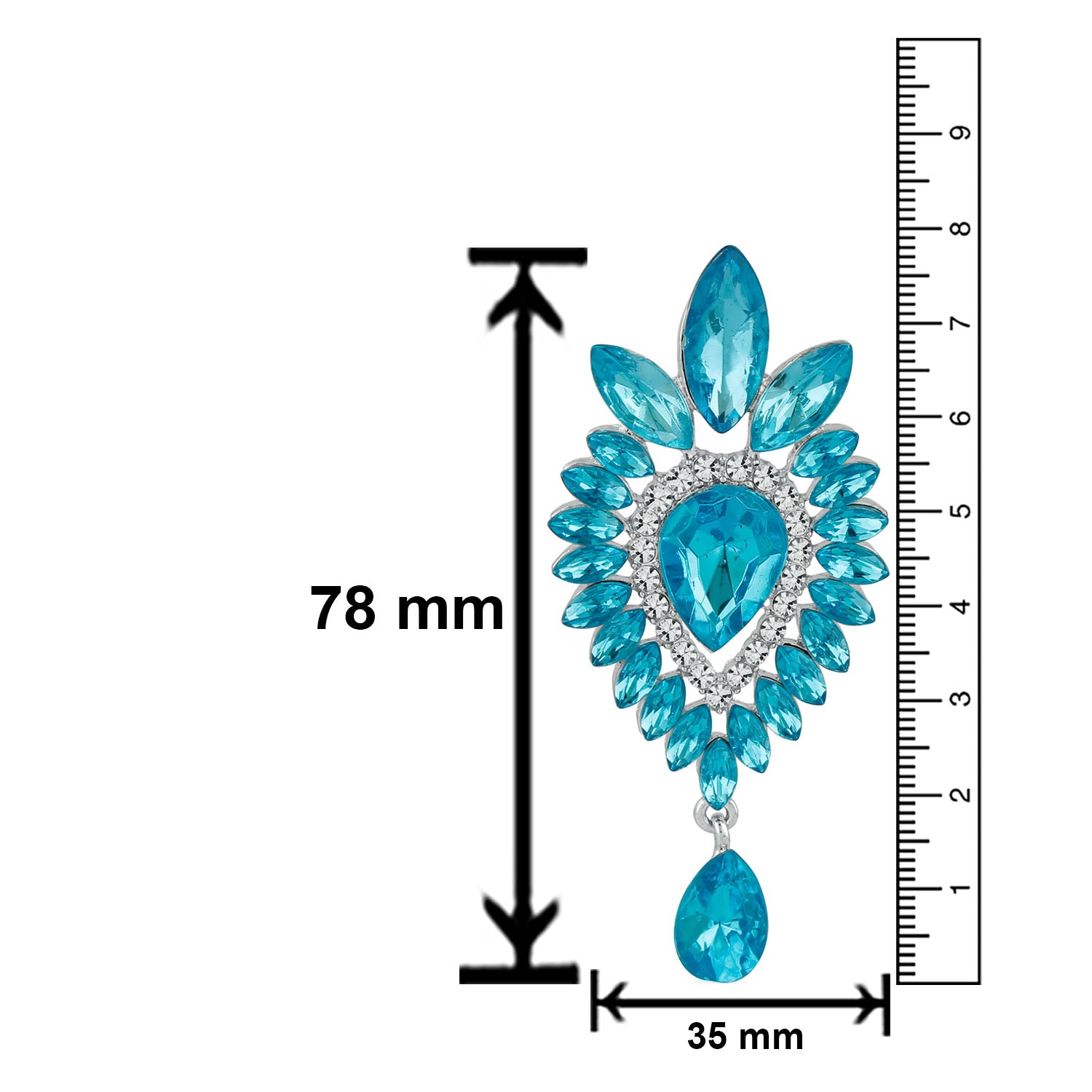 Traditional Blue Crystal Dangler Earrings