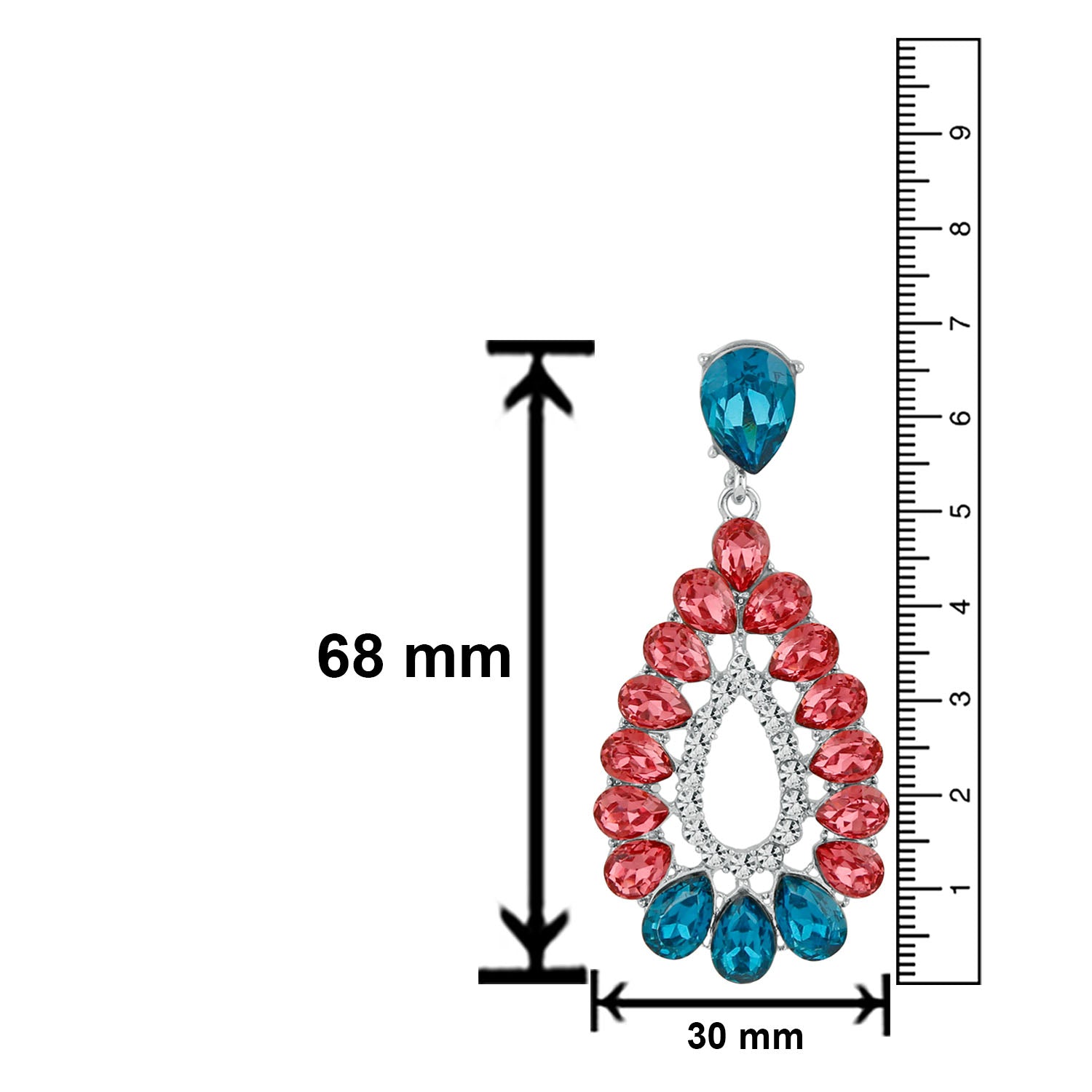 Mesmerising multicolour Crystal Dangler Earrings