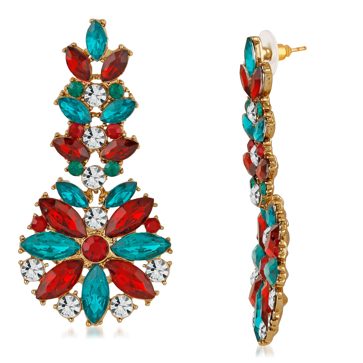 Gleaming multicolour Crystal Dangler Earrings