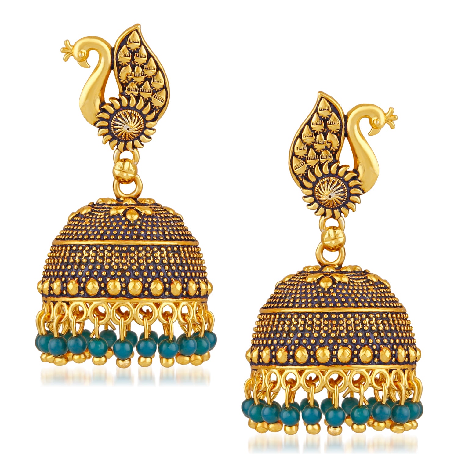 Peacock shaped jhumka styled Earrings
